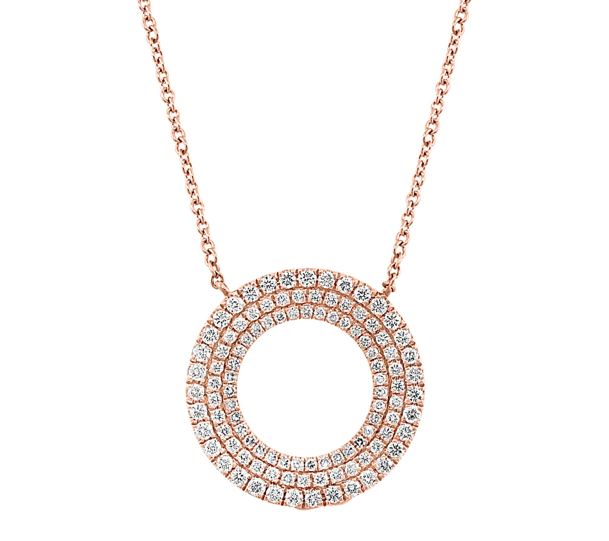 Effy Circle Diamond Necklace, 14K Rose Gold