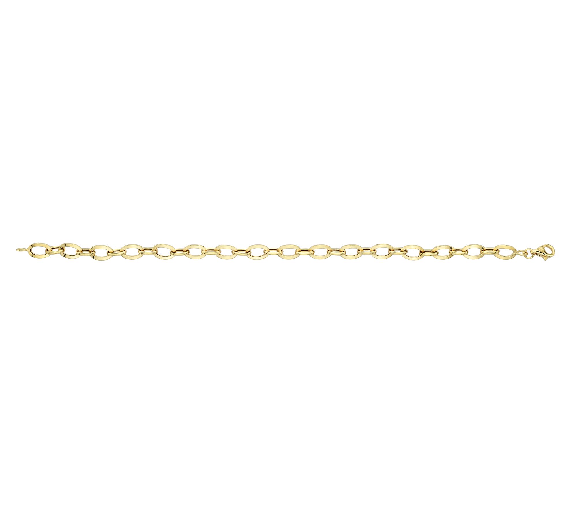 Adorna 14K Gold Oval Link Polished Bracelet