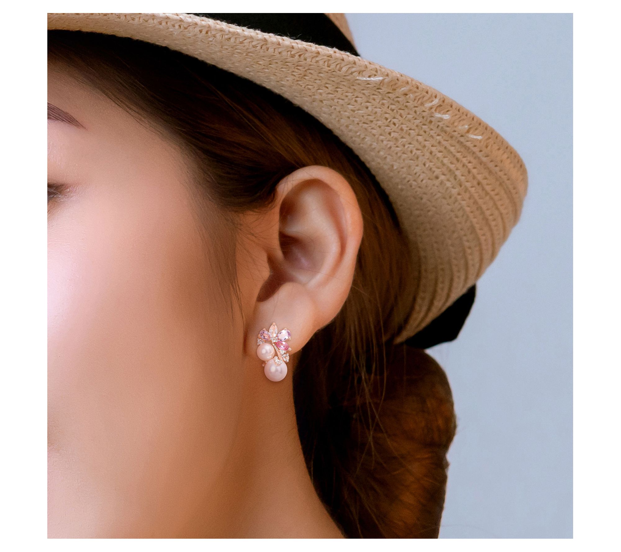 Affinity Cultured Pearl & Multi-Gemstone Earrings, Sterling