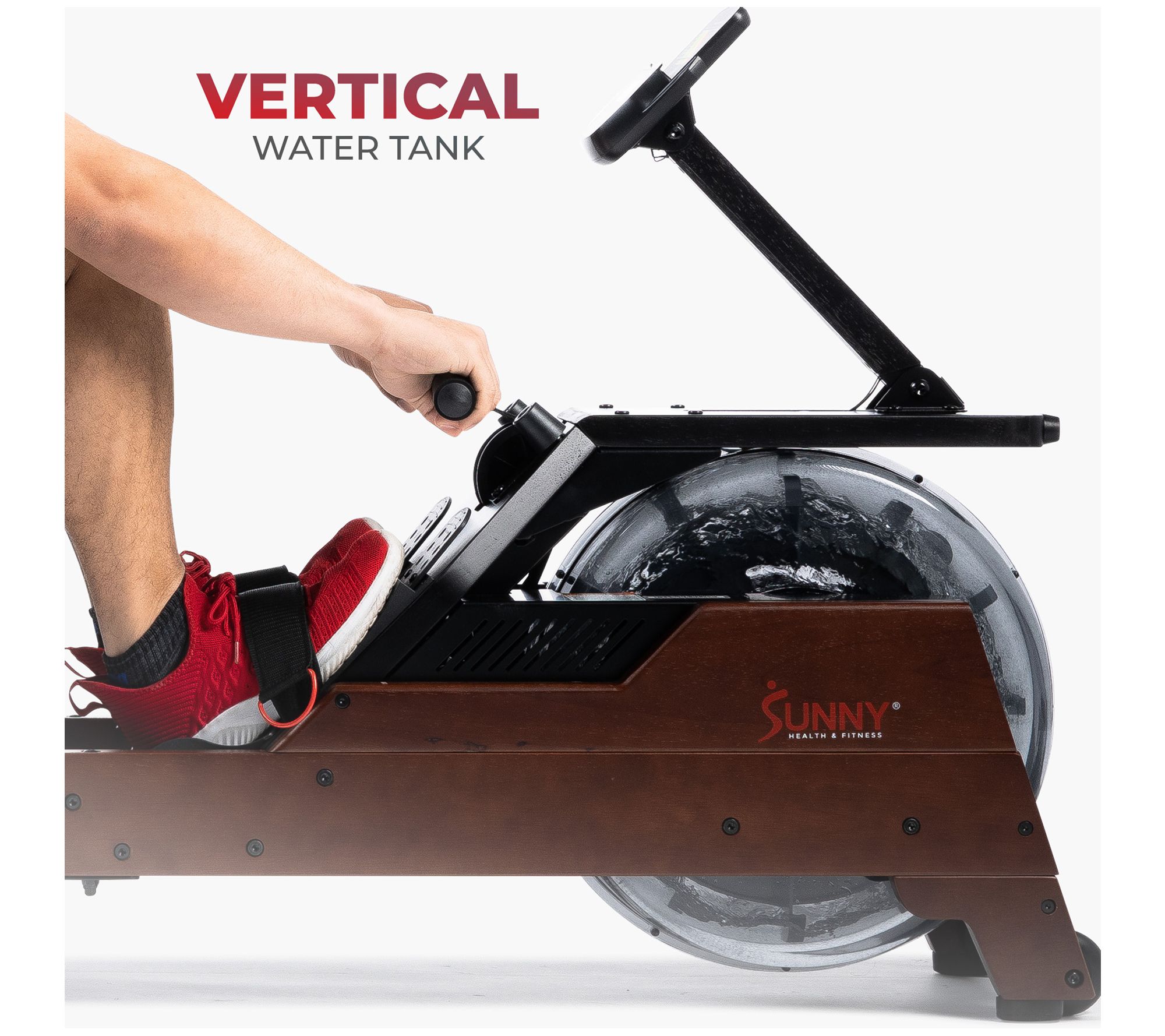 Sunny Health Fitness Hydro Wooden Water Rower