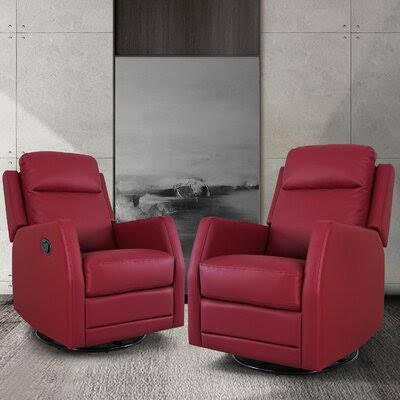 Special Swivel Recliner, Set of 2 Latitude Run Fabric: Red