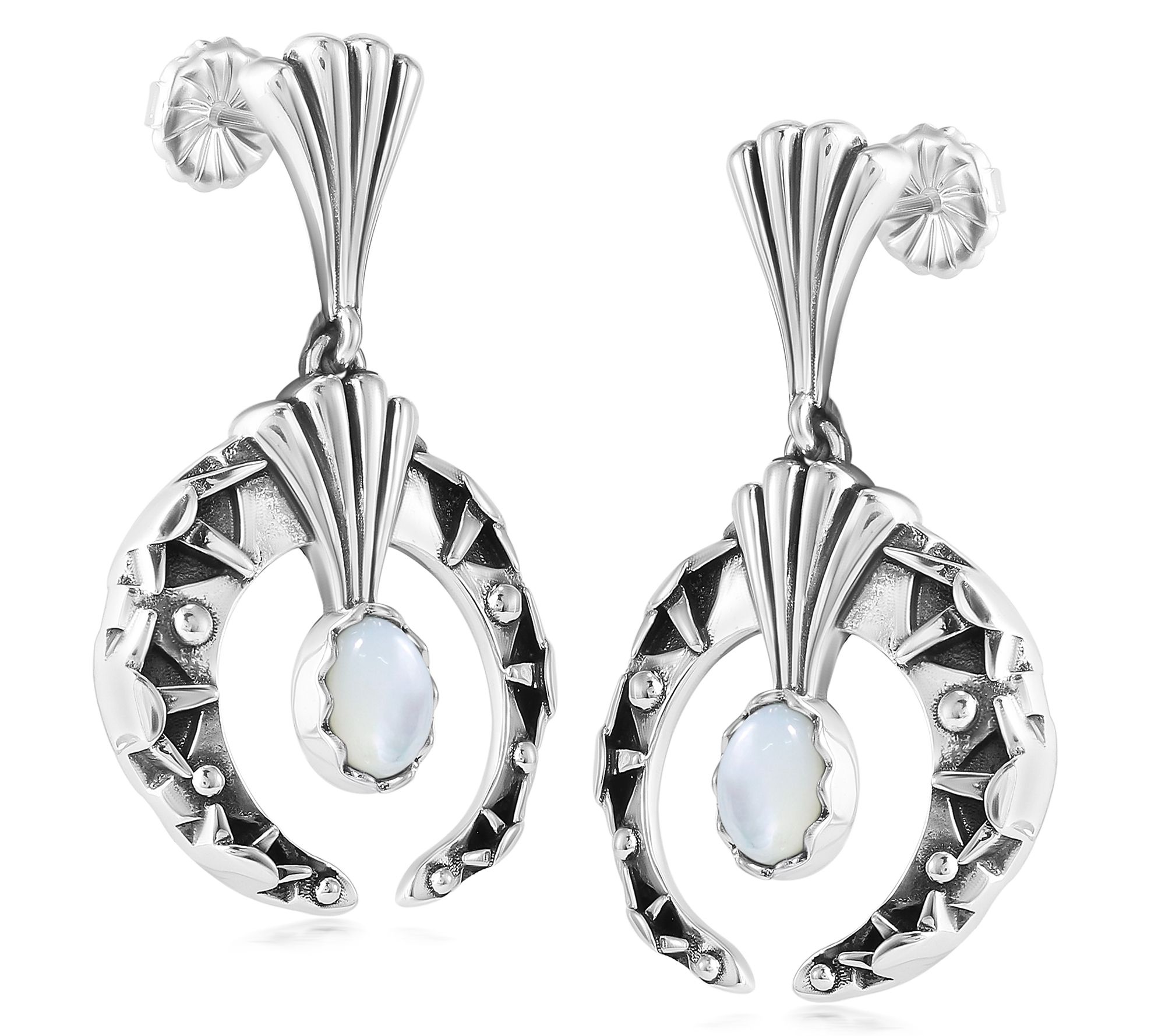 Fritz Casuse Sterling Silver Oval Gemstone NajaEarrings