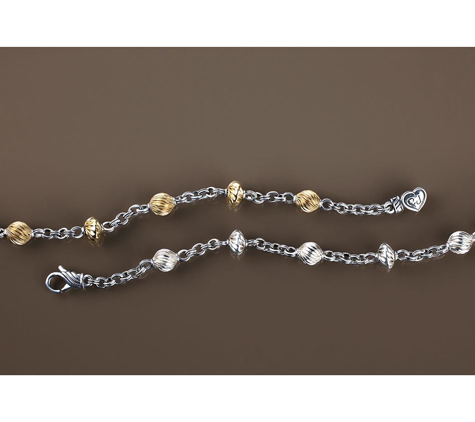 Christian James Two-Tone Sterling Alternating Bead Bracelet