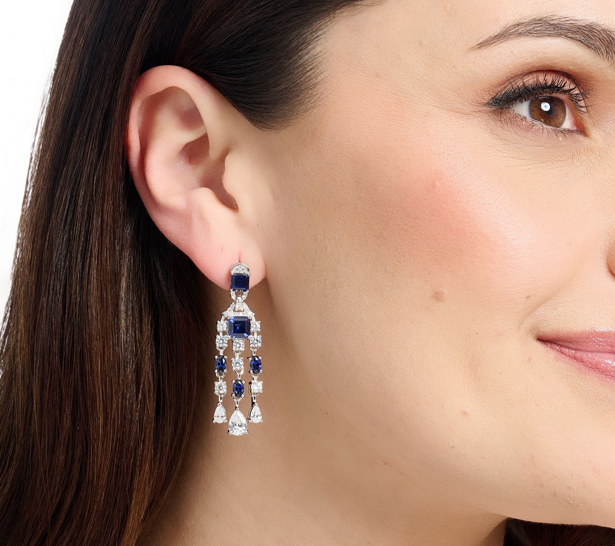 Kathy Hilton x Anna Zuckerman Red Carpet Chandelier Earrings, Sterl