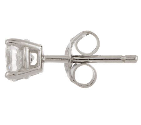 Diamonique 100-Facet 1.00 cttw Stud Earrings, Platinum Clad