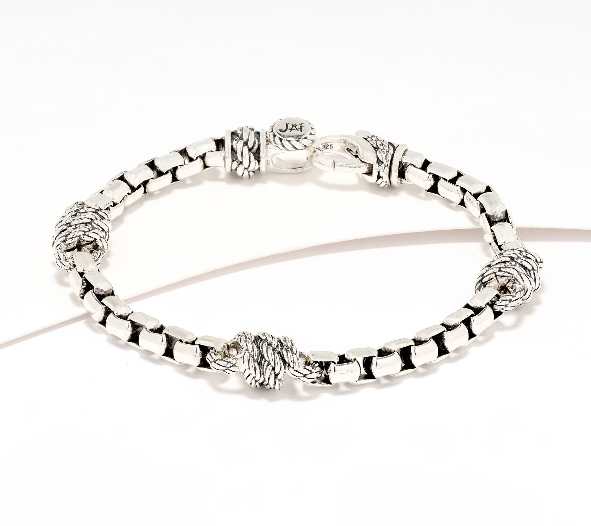 JAI Ireland Sterling Silver Cara Rope Textured 5.3mm Bracelet, 25.5g
