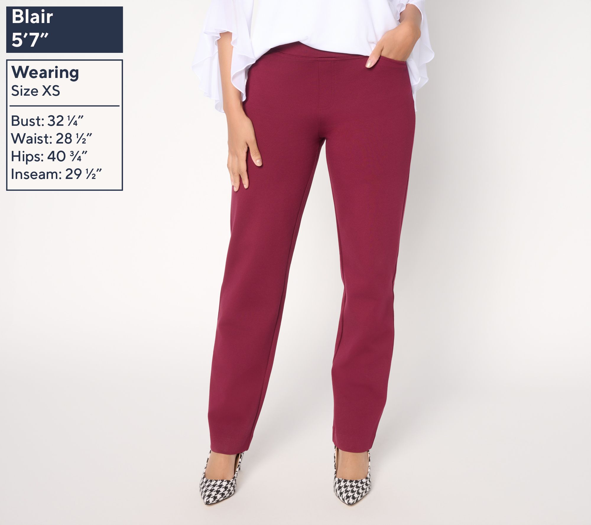 Susan Graver Regular Smart Ponte 350 Straight Leg Pull-On Pants