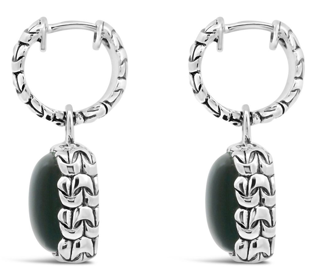 Tiffany Kay Studio Sterling Onyx Purl Knit Dangle Earrings