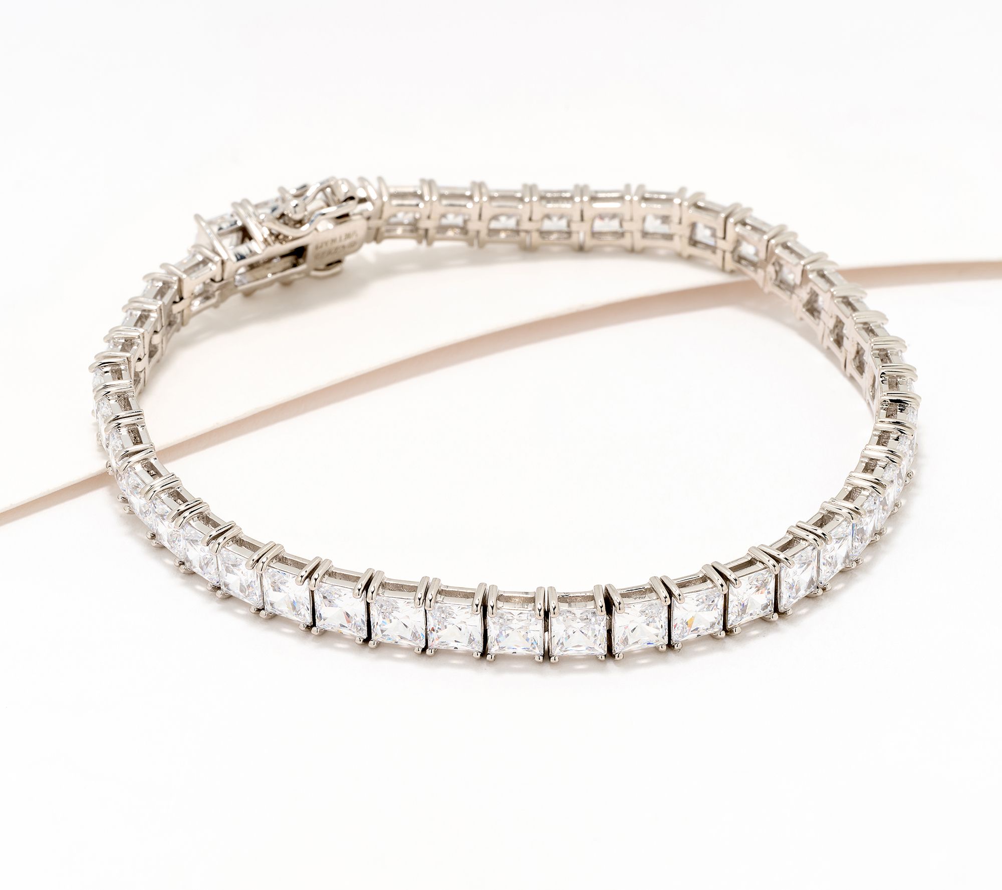 Diamonique Classics Princess Cut Tennis Bracelet Sterling Silver