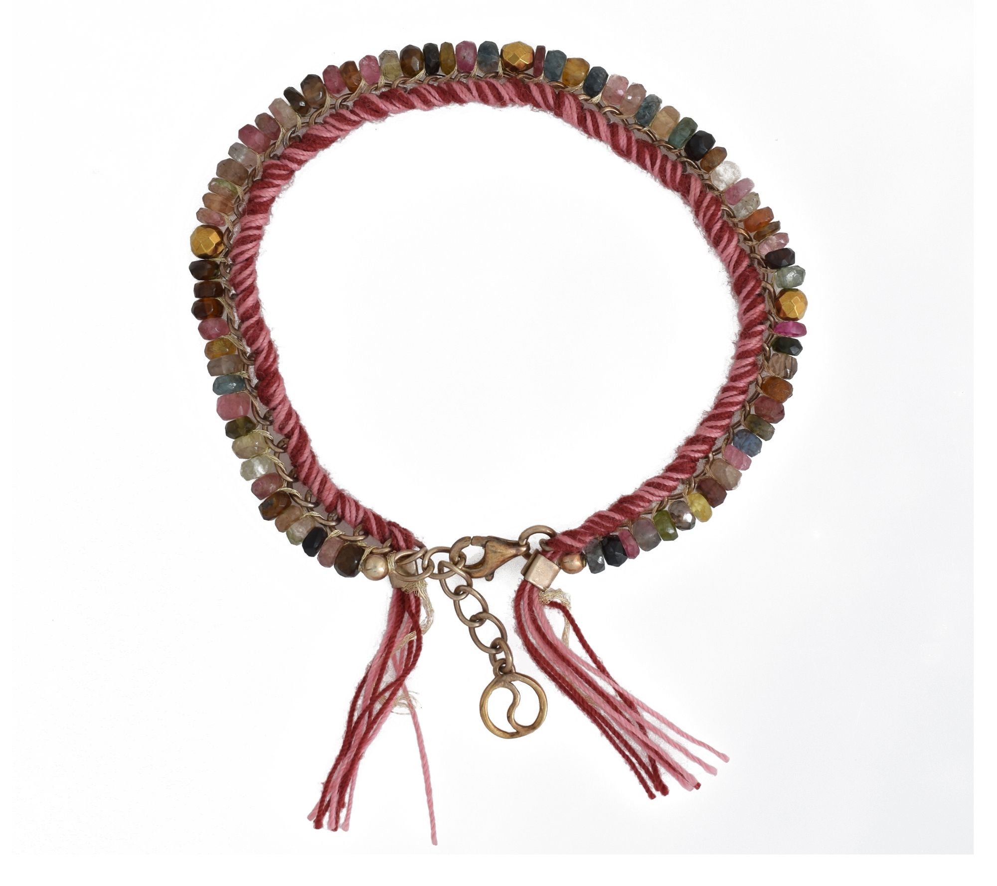 14k Gold Plated Tourmaline & Hematite Beaded Bracelet