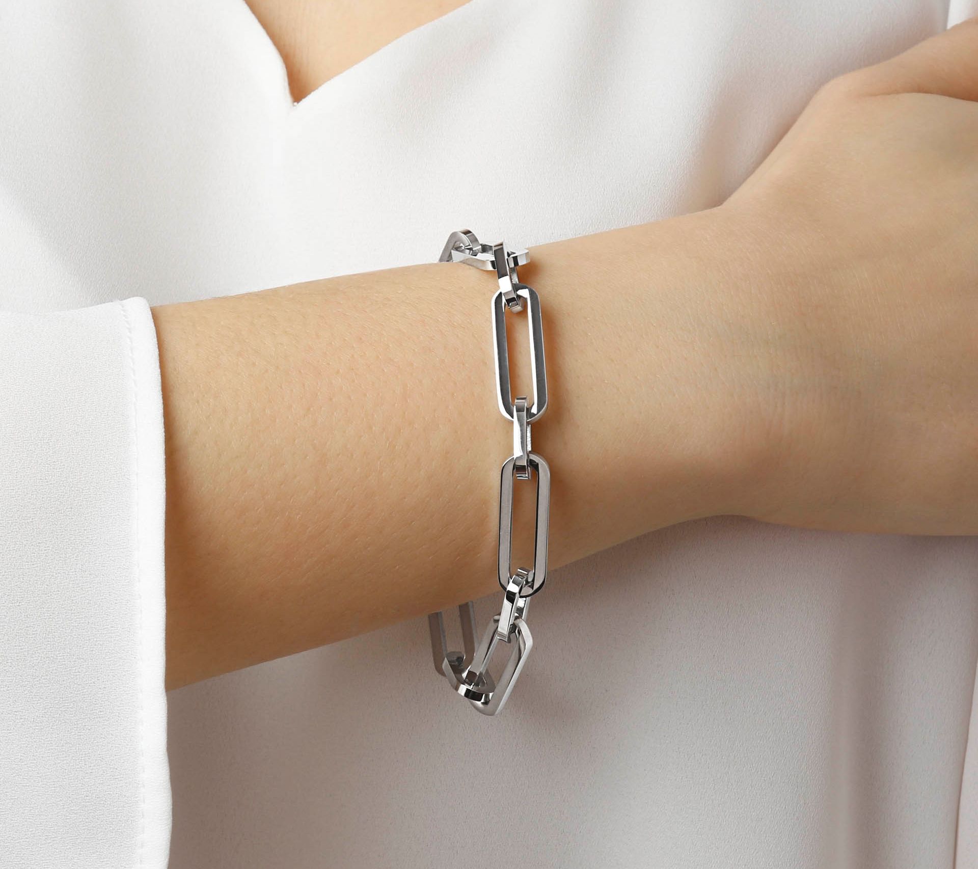 Steel by Design Paperclip Link Bracelet