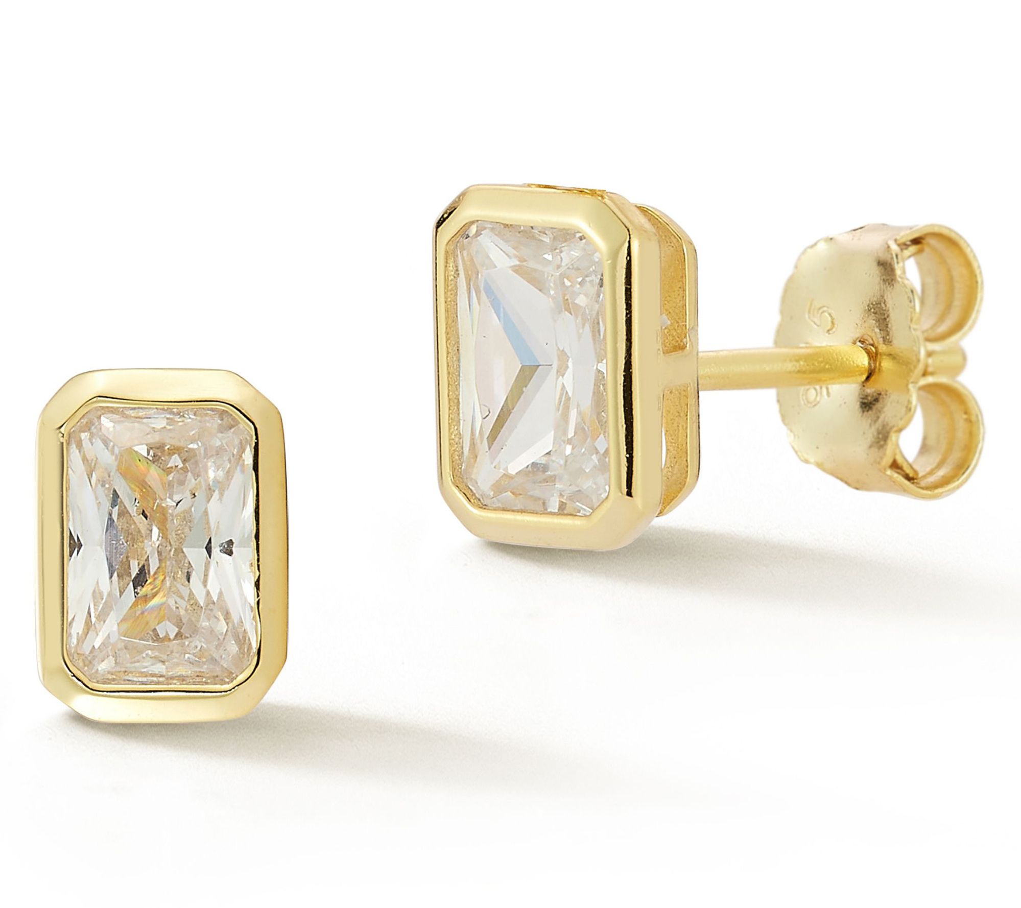 Rachel Zoe Dainty Radiant Cut Stud Earrings, Sterling