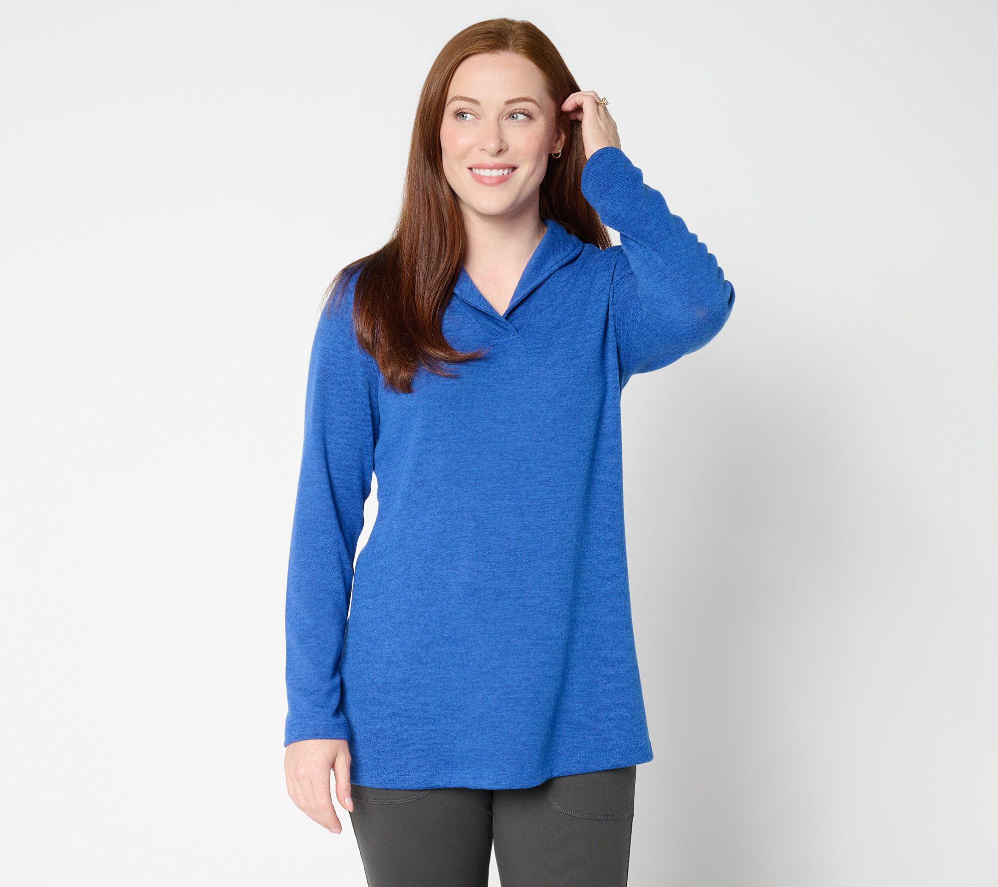 Denim & Co. Regular Heavenly Jersey Shawl Collar Tunic