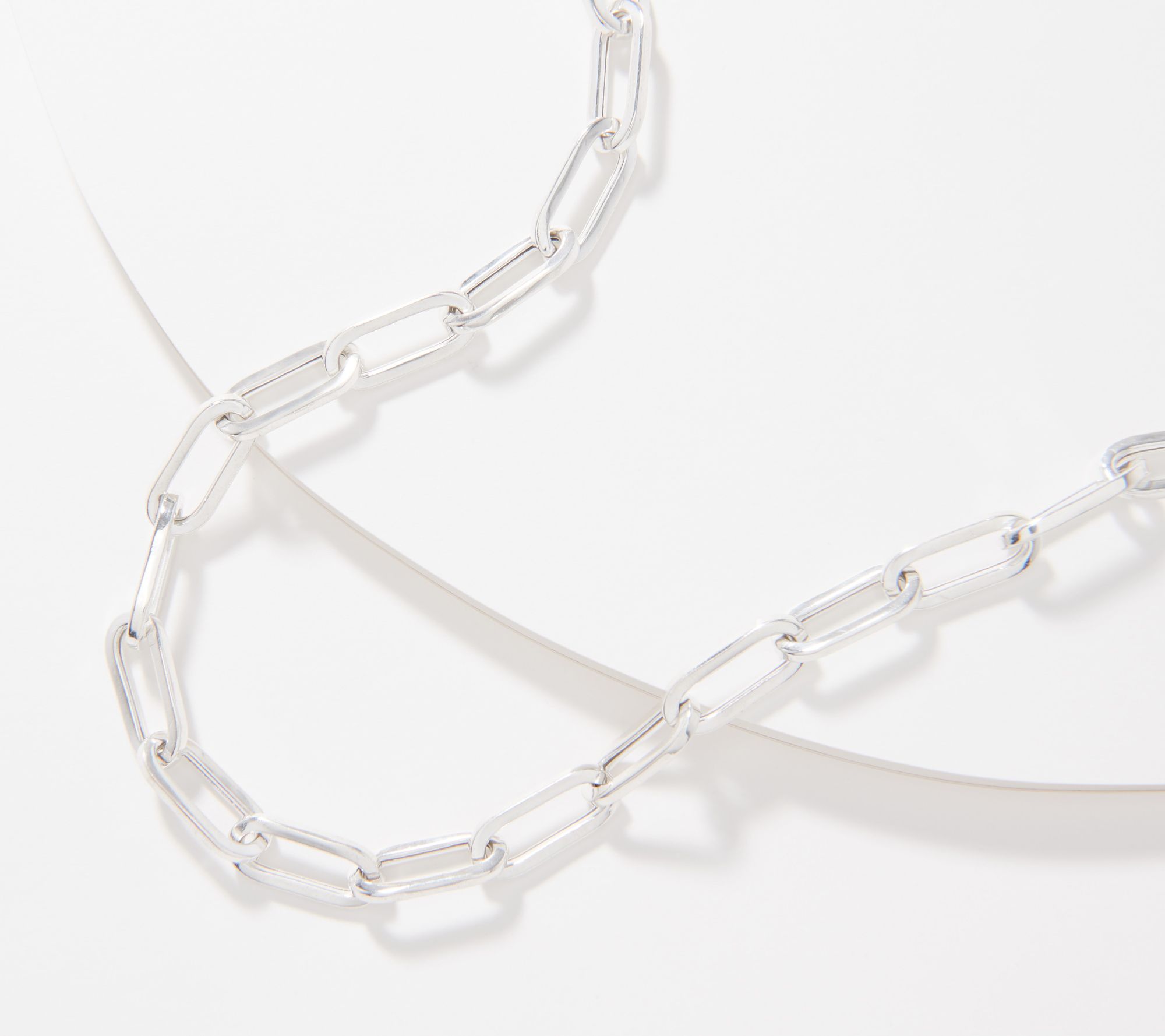 UltraFine Silver Polished Paperclip Chain 20
