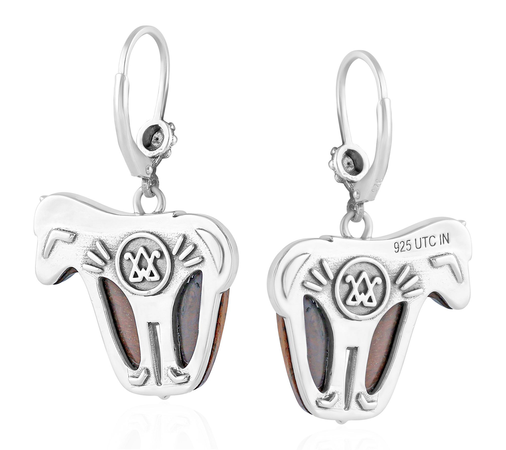 American West Sterling Silver Gemstone Horse Dangle Earrings