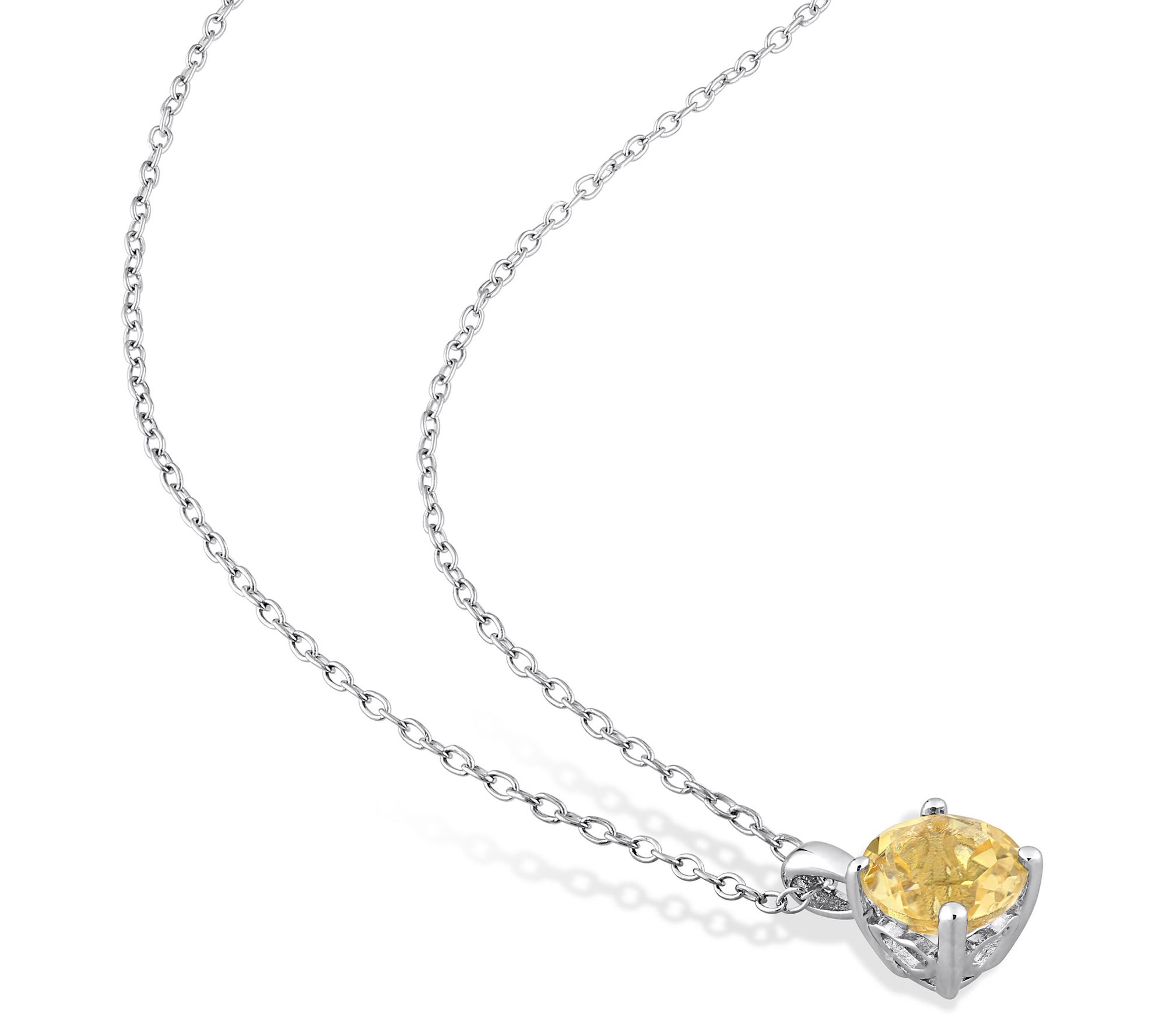 Affinity Gems Citrine Earrings & Necklace Set, Sterling Silver