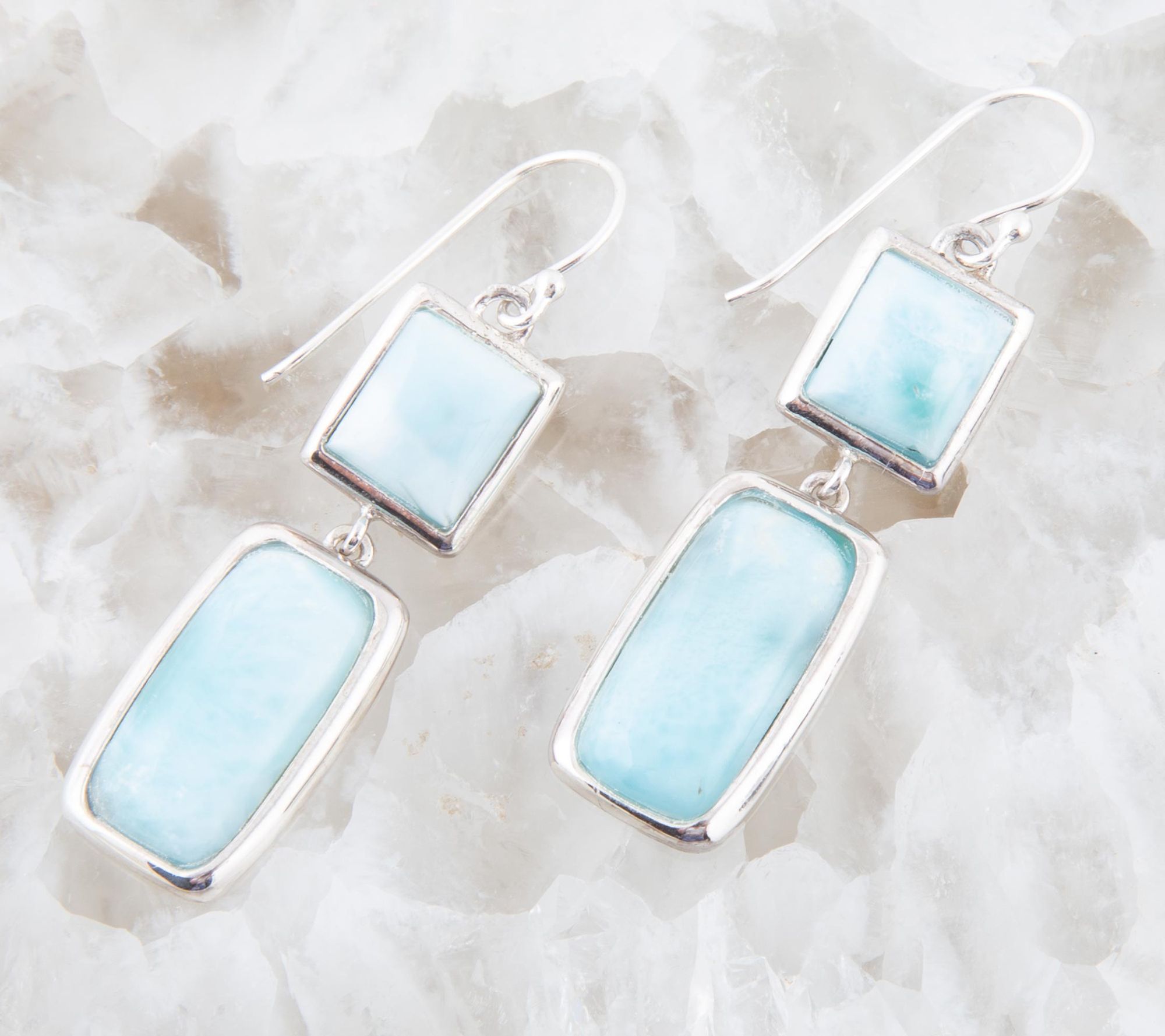 Barse Artisan Crafted Sterling Silver Blue Larimar Earrings