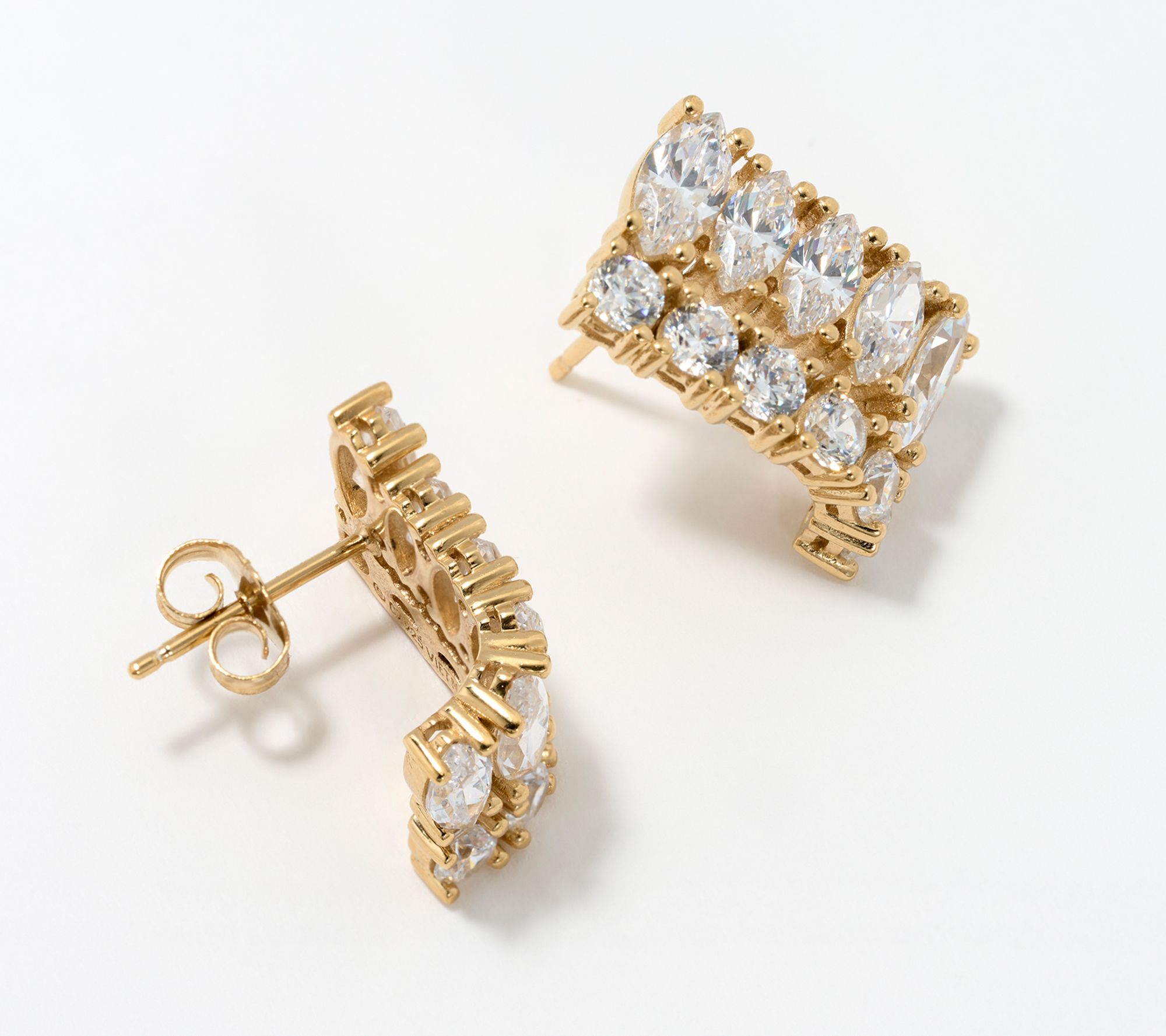 Diamonique Statement Drop Earrings, Sterling Silver