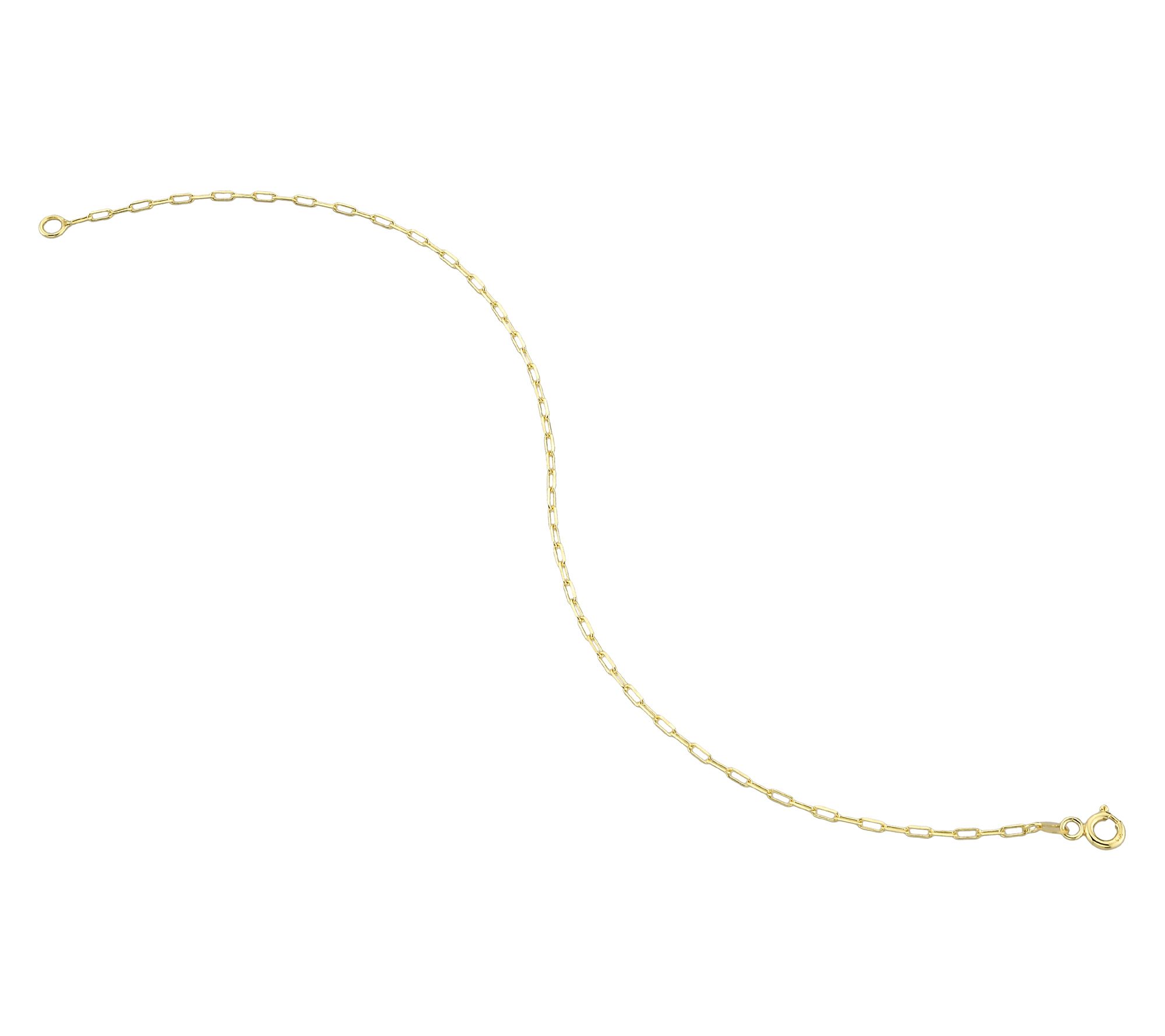 Adorna 14K Gold 1mm Solid Paperclip Chain Bracelet