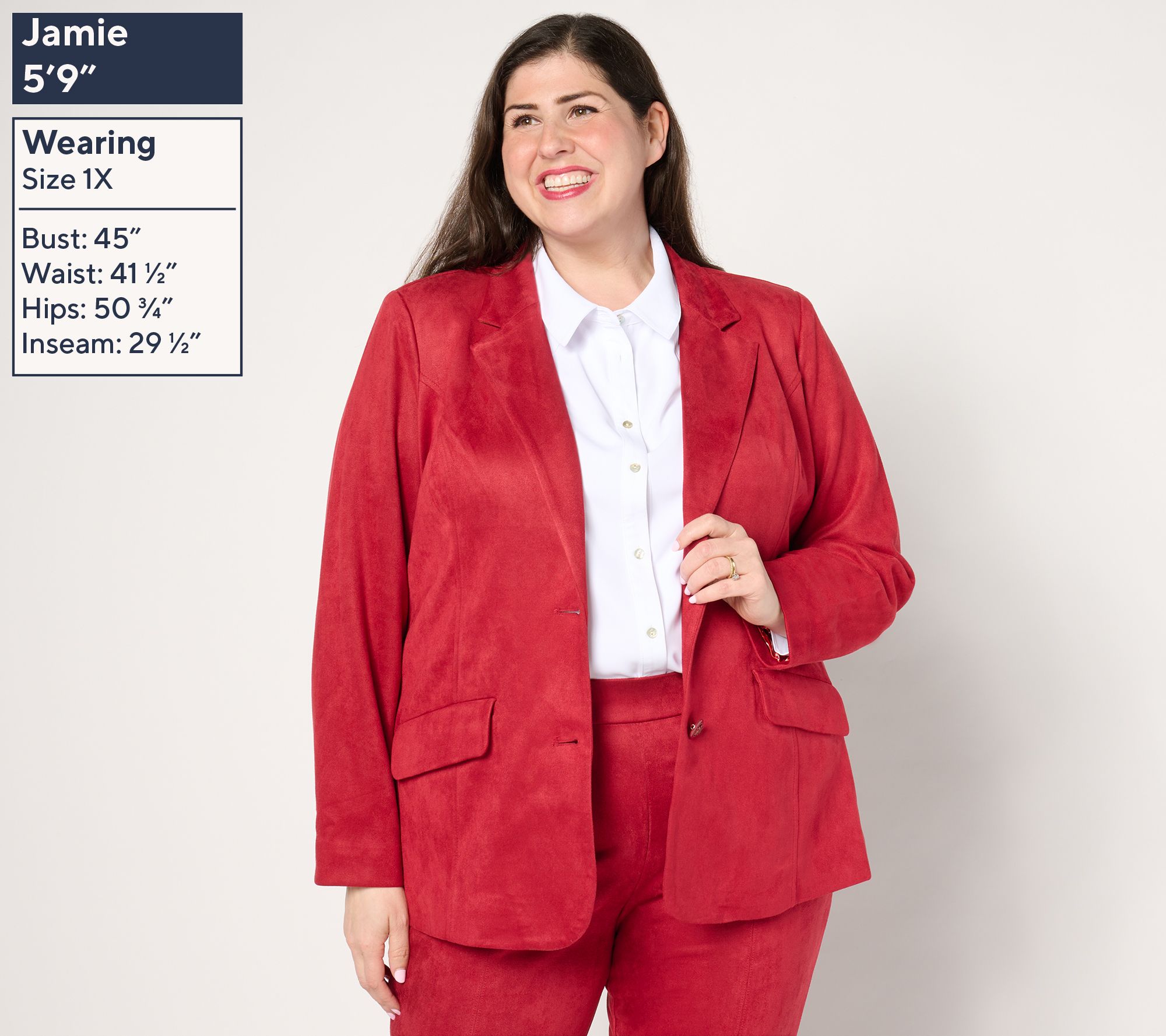 Isaac Mizrahi Live! Petite Estate Stretch Faux Suede Blazer w/Lining