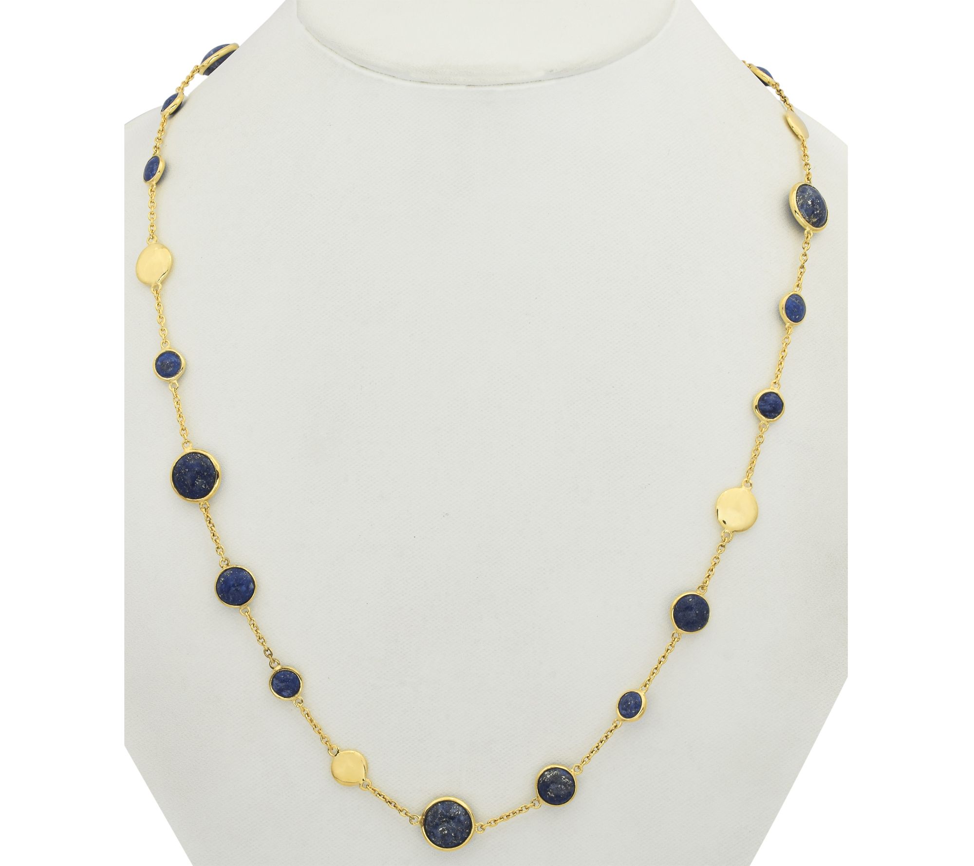 Affinity Gems Lapis Lazuli Station Necklace, Sterling