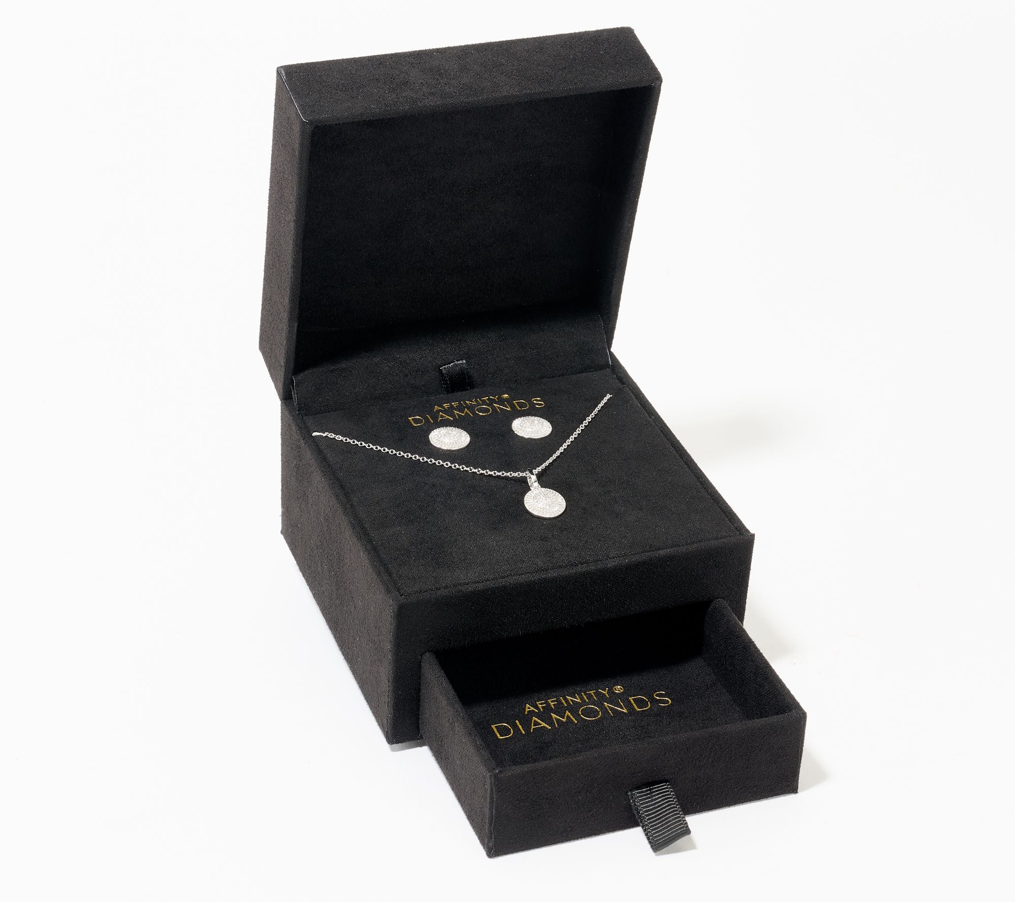 Affinity Diamonds 0.33 cttw Boxed Stud & Necklace Set, Sterling