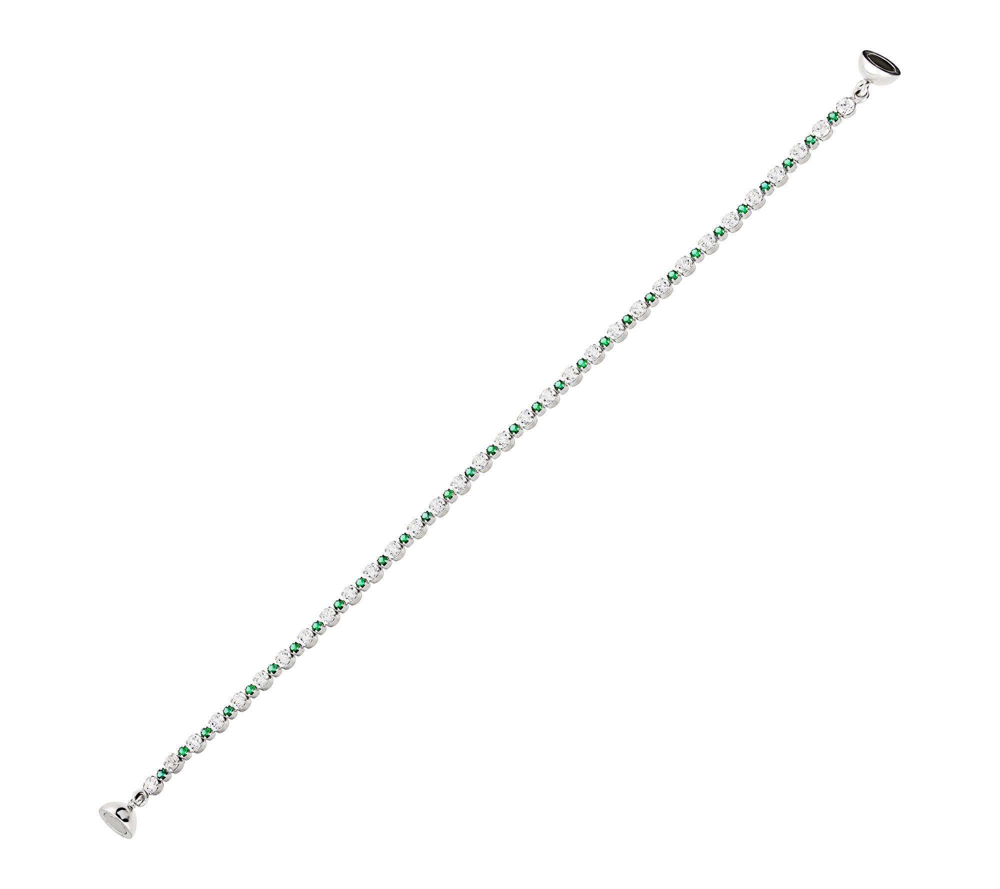 Diamonique Tennis Bracelet w/ Magnetic Closure,Sterling