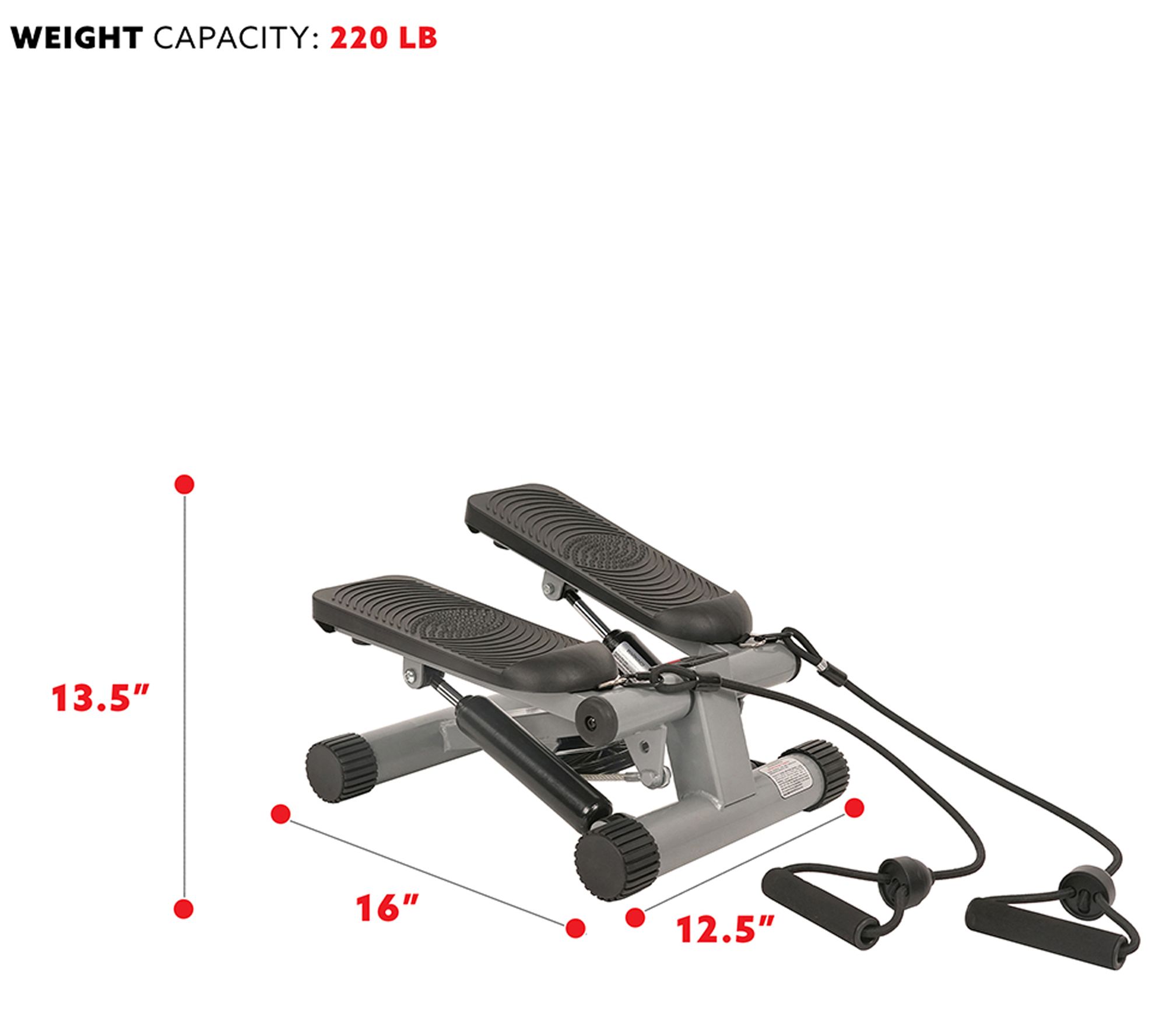 Sunny Health & Fitness Mini Stepper with Bands