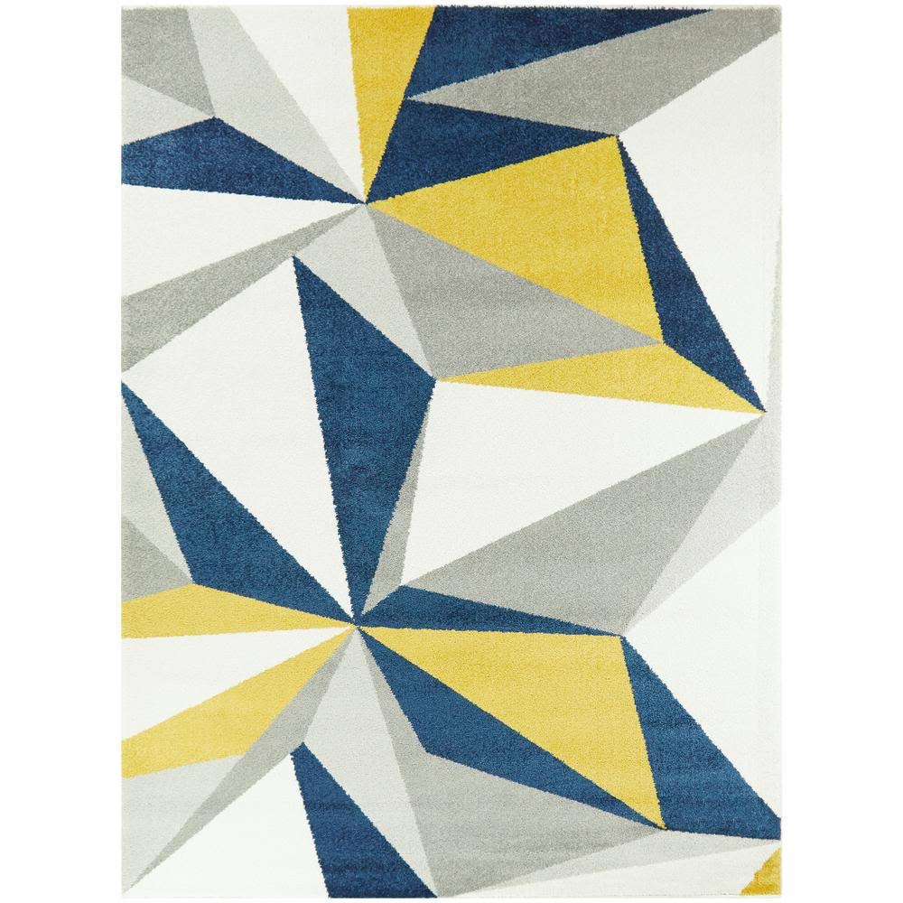 BALTA Jayce Abstract Geometric Navy 5 ft. x 7 ft. Area Rug, Blue