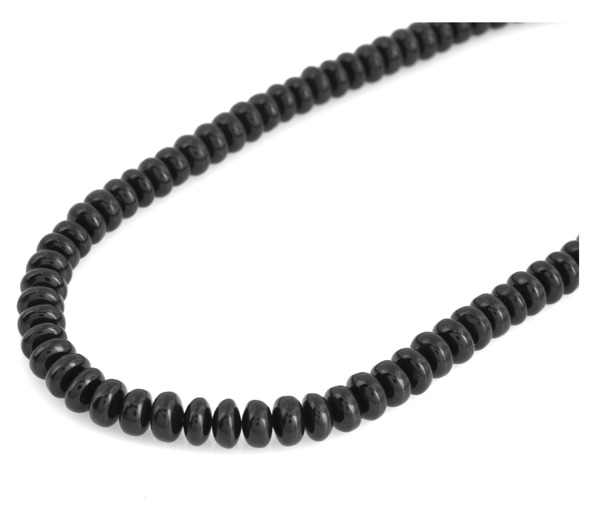 Sterling Silver Black Chalcedony Bead Necklace