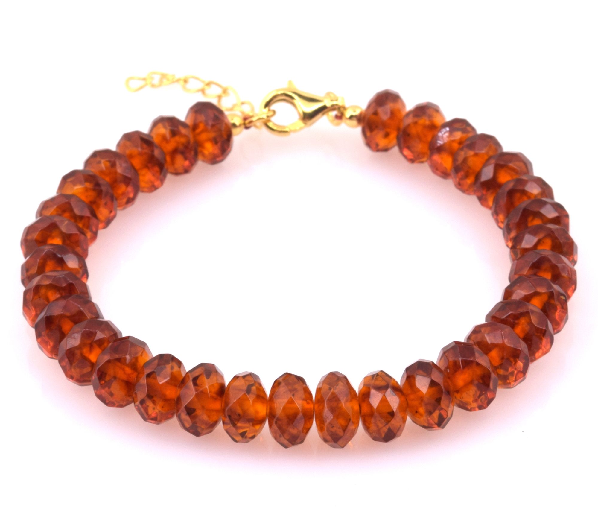 14K Gold Plated Amber Bead Bracelet