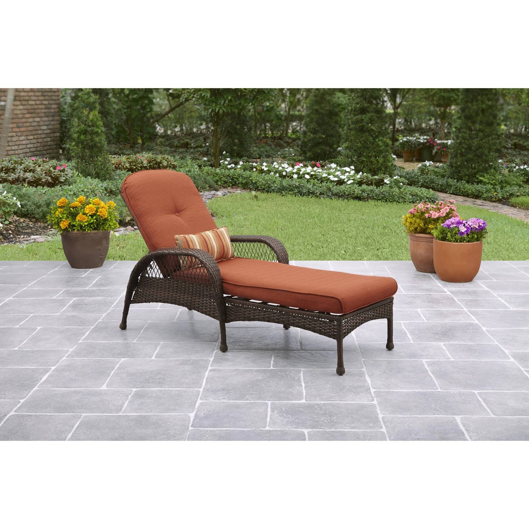 Better Homes & Gardens Azalea Ridge Outdoor Chaise Lounge, Brown