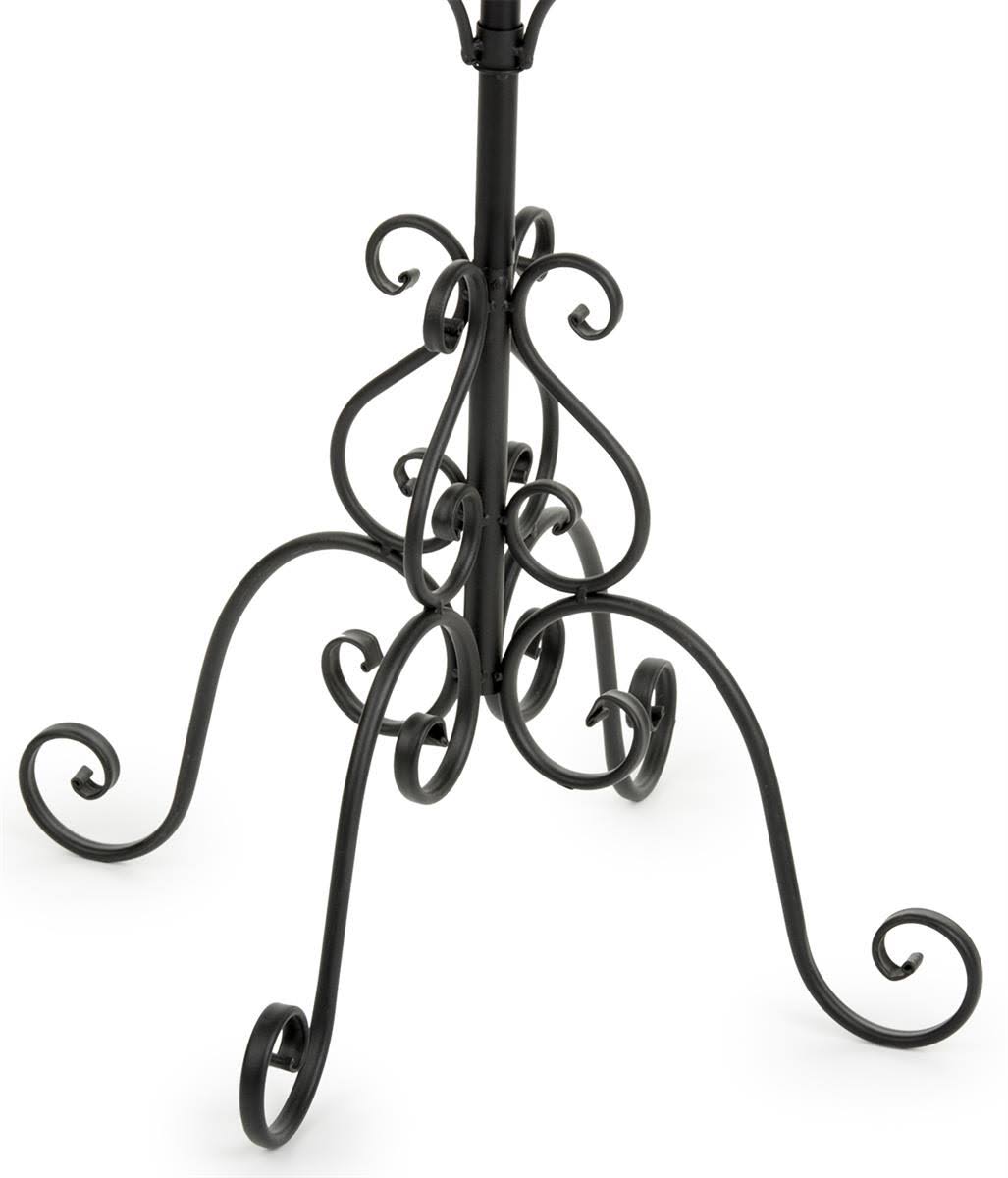 Wrought Iron Hat and Coat Rack Rotates Total of 31 Hooks Multi-Tiered Black 73x22H x 20x22W x 20x22D (Bdrmultibk)