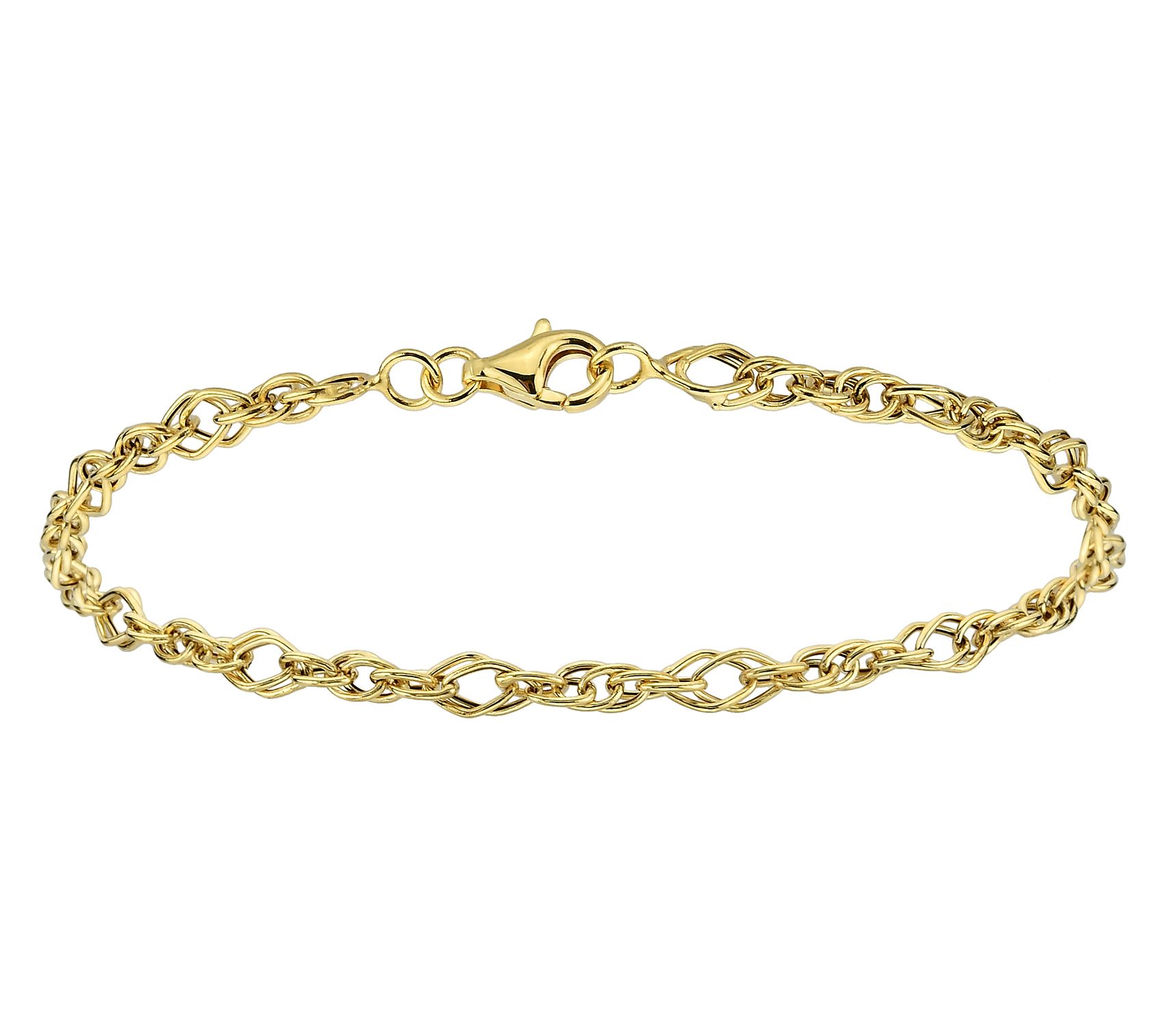 Adorna 14K Gold 3.5mm Singapore Chain Bracelet