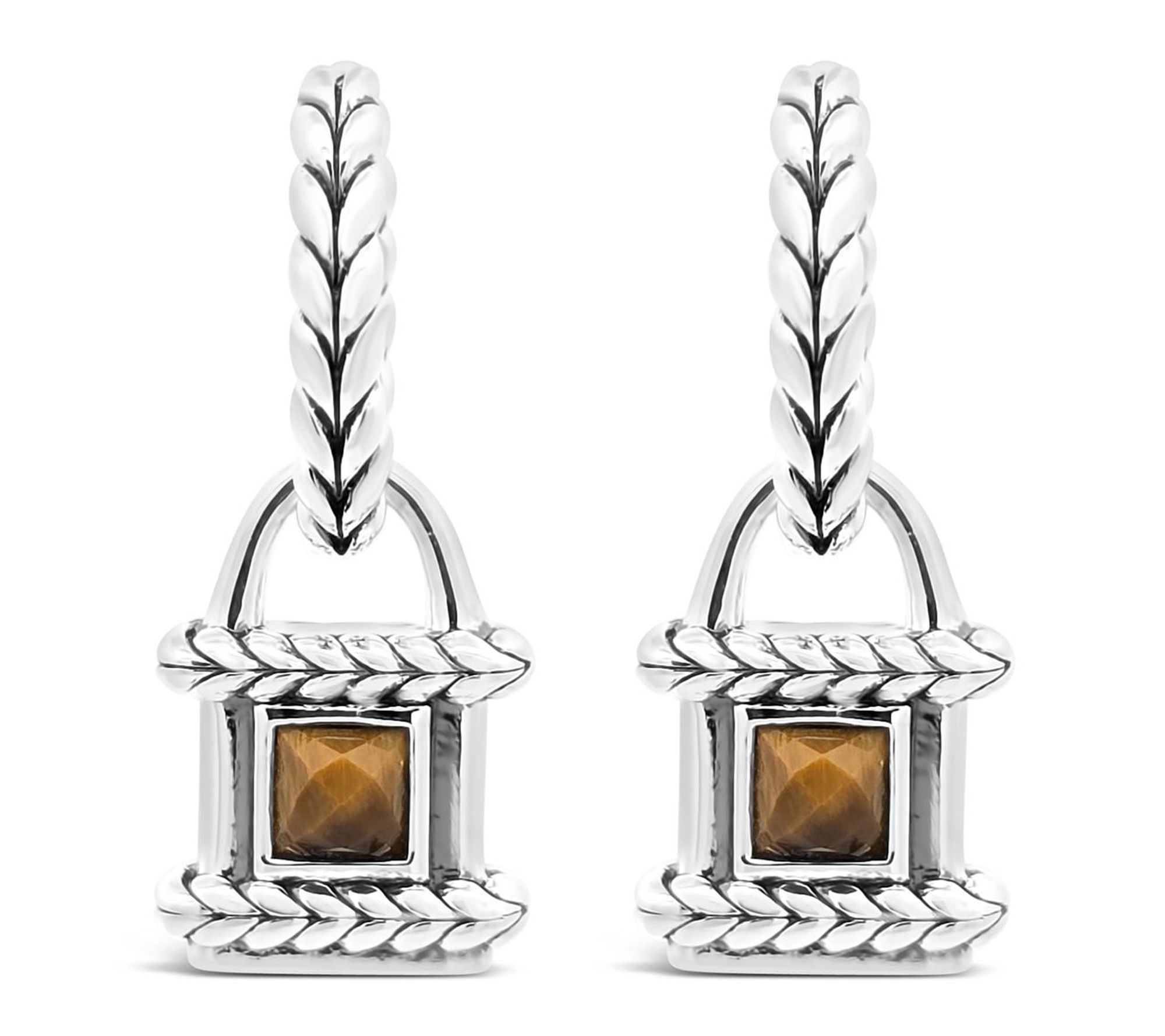 Tiffany Kay Studio Sterling Silver Tiger's EyeLocket Earrings