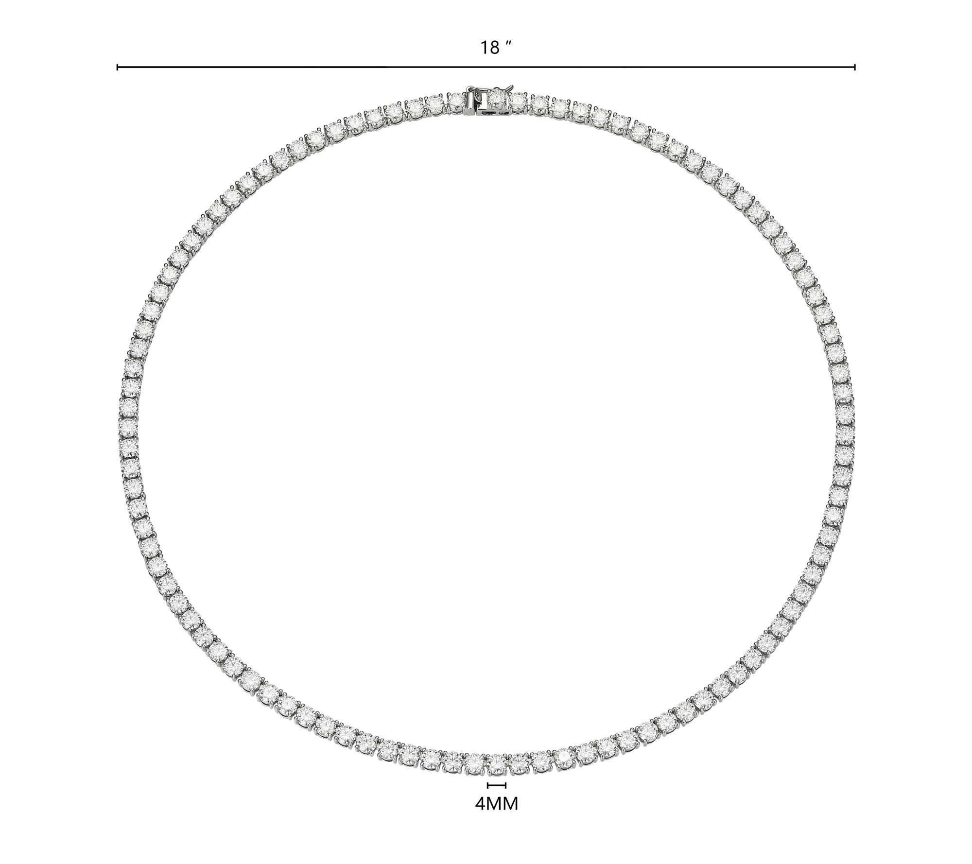 Moissanite 22.65 cttw Tennis Necklace, SterlingSilver