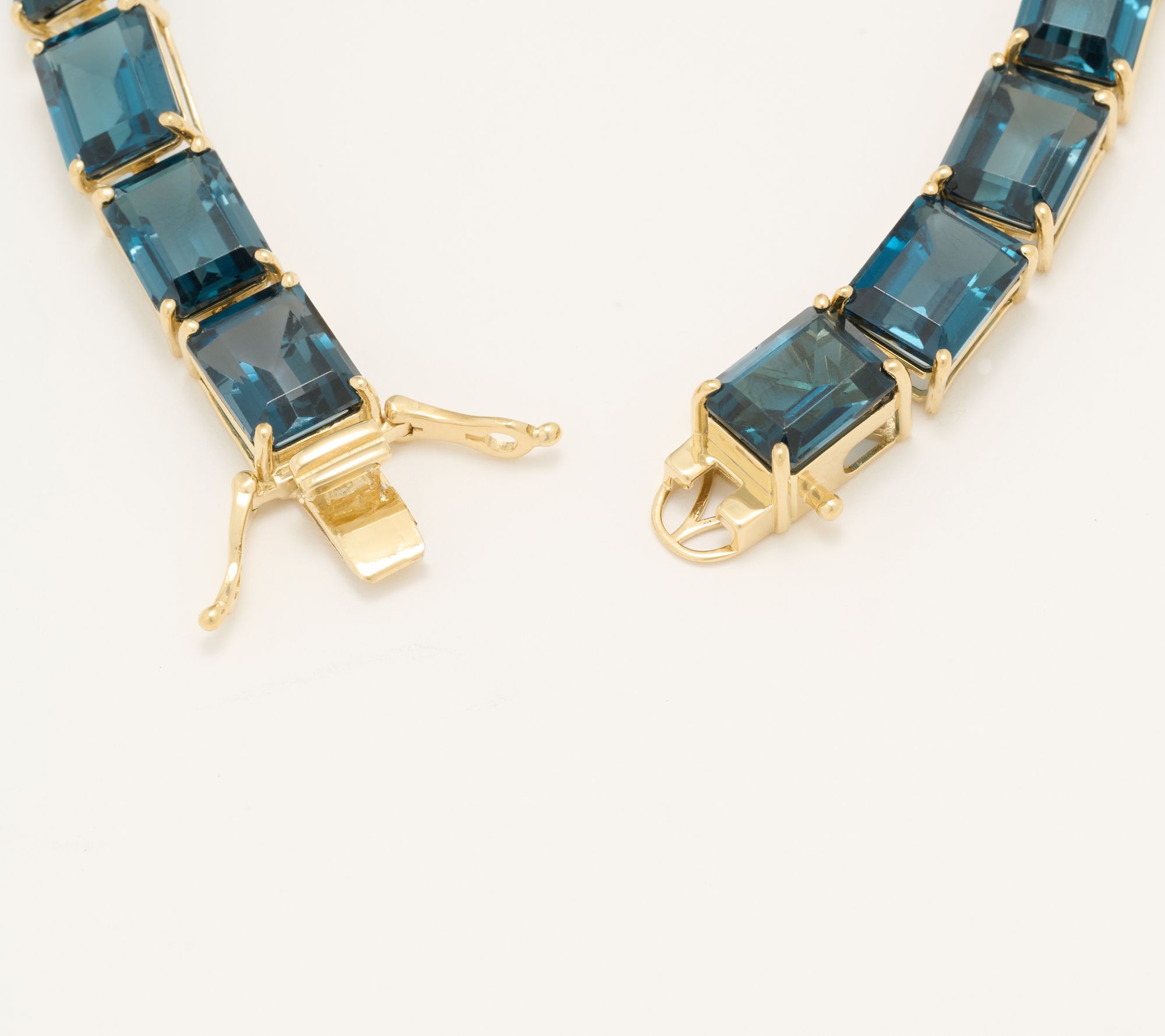 Affinity Gems Emerald London Blue Topaz Tennis Bracelet Sterling Silver