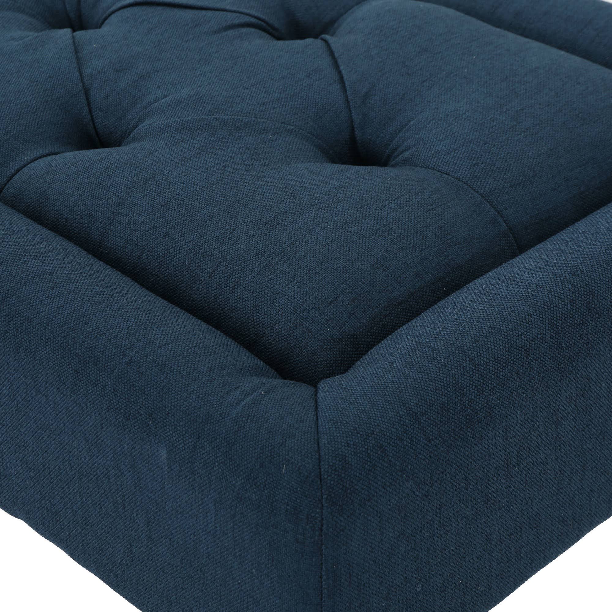 Christopher Knight Home Zyler Rectangle Tufted Fabric Ottoman Bench by, Blue