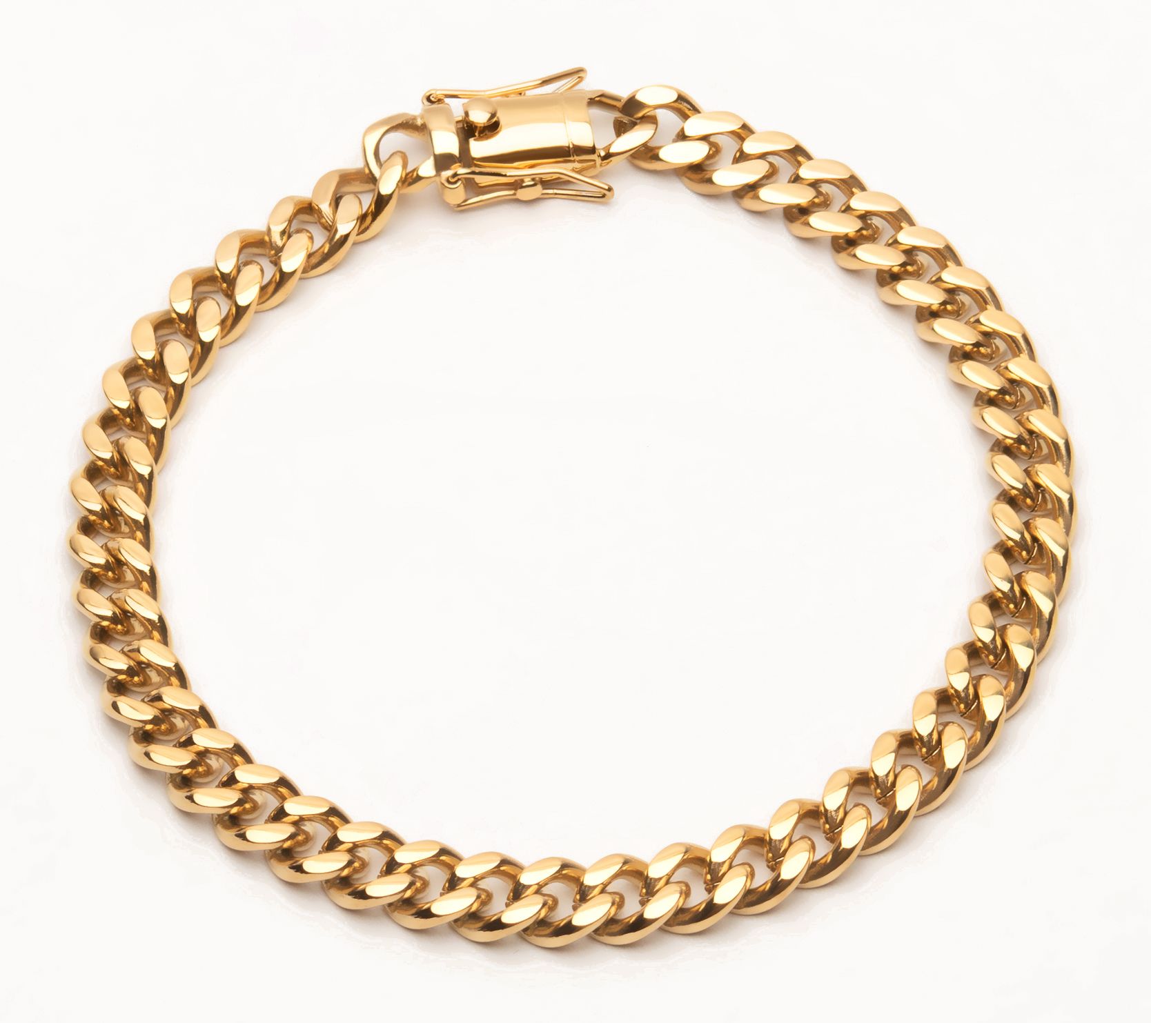 Verve Men's Goldtone Stainless Steel Wide Cur bLink Bracelet