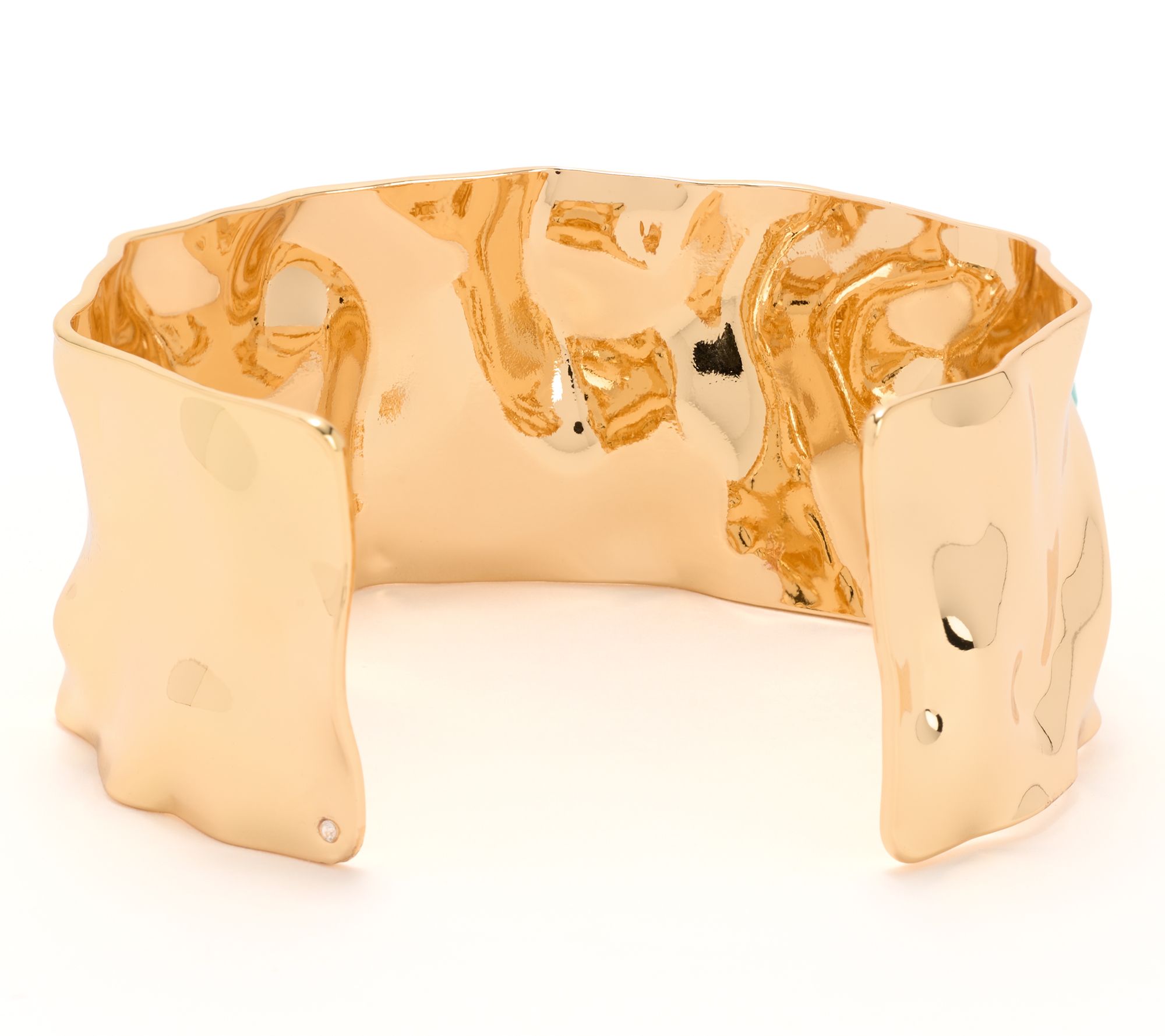 Susan Graver Oval Cuff Bracelet with Bezel-Set Stones