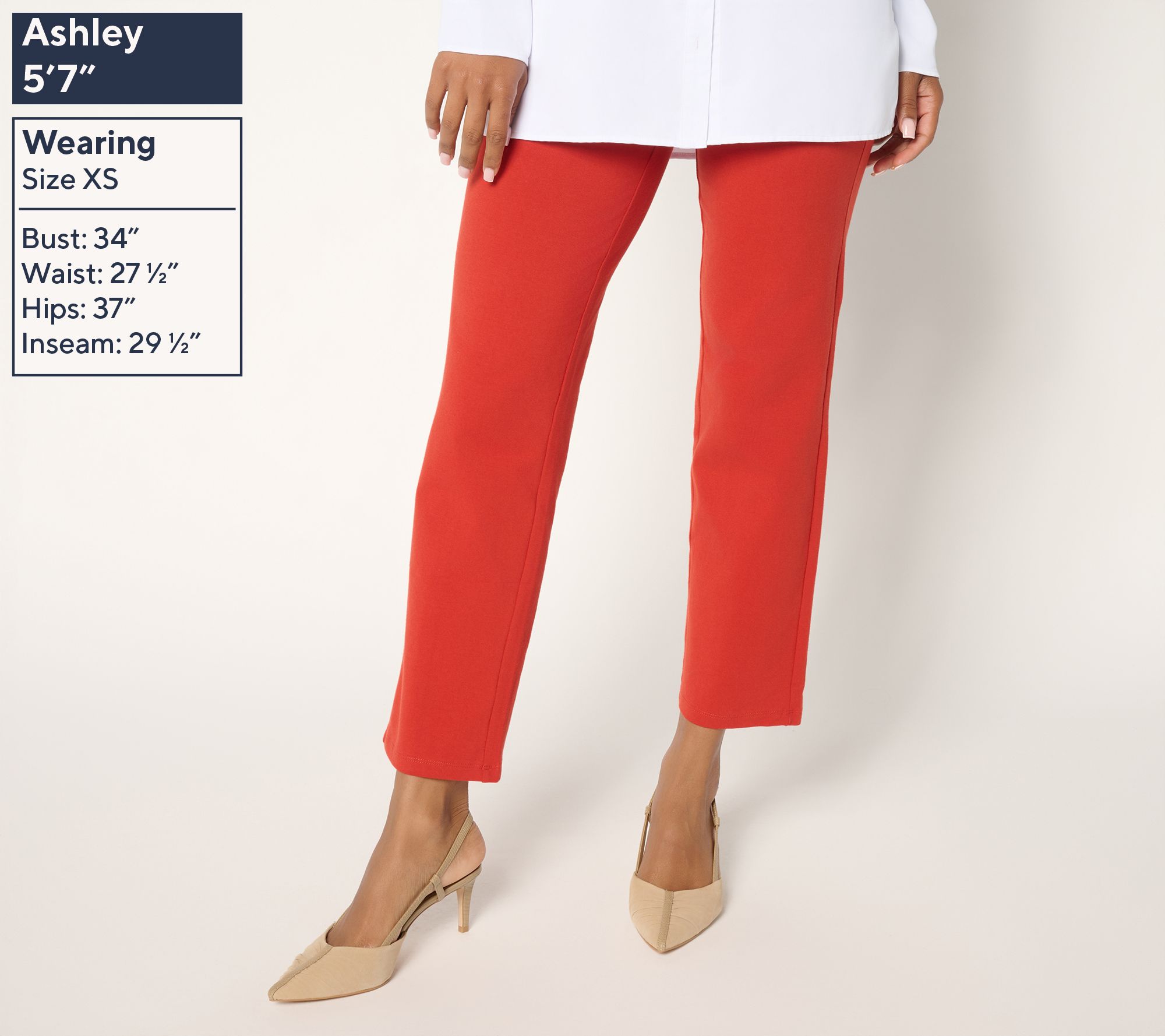 Women with Control Petite Tummy Control TUSHY LIFTER Slim Leg Pants