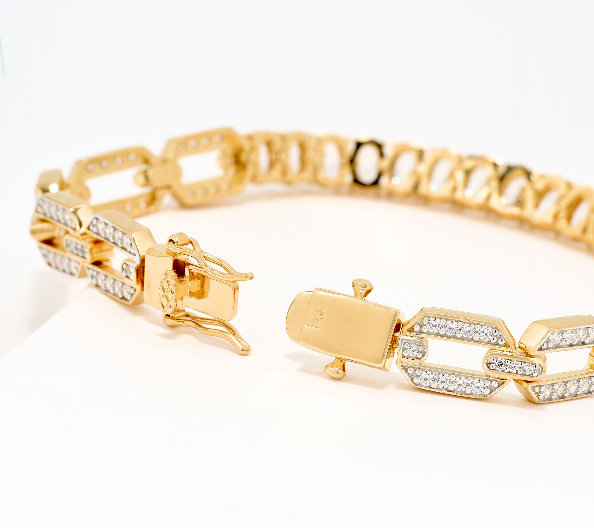 Diamonique x Jennifer Miller Half Chain Tennis Bracelet, Sterl