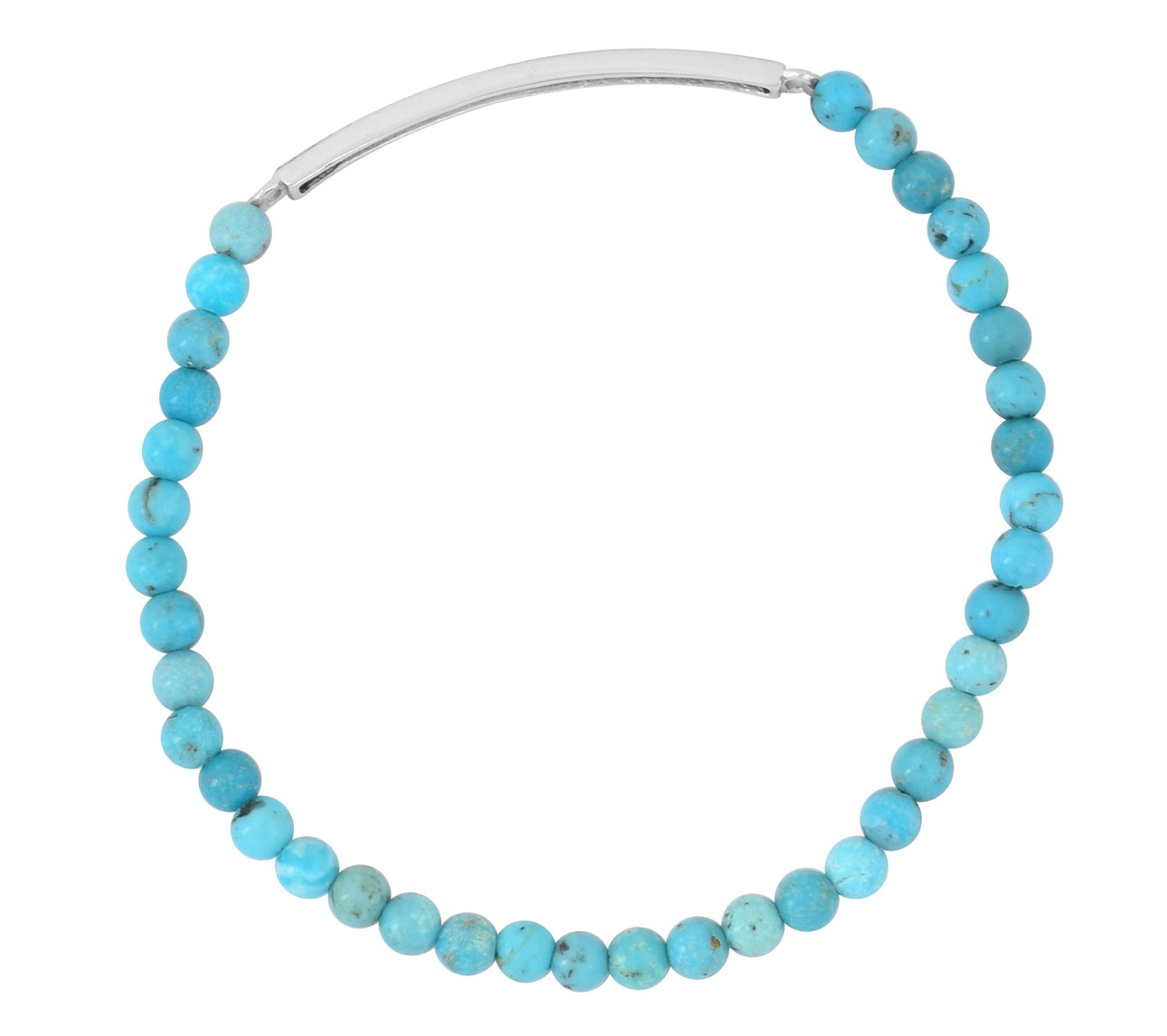 Sterling Silver Turquoise & Black Spinel Stretch Bracelet