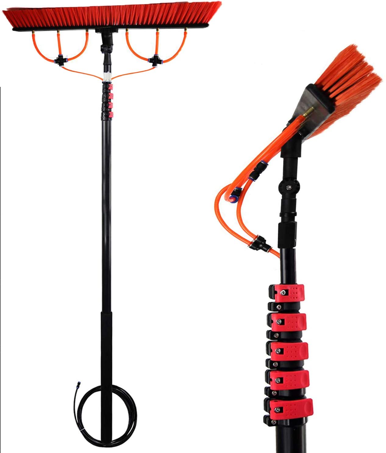 Z-GJRE Water Fed Pole Kit, Window and Solar Cleaning Pole w/Water Fed Telescopic Brush/Brush Window and Solar Panel Cleaning System Windows Cleaning & Washing Tool (3.6M-9M)