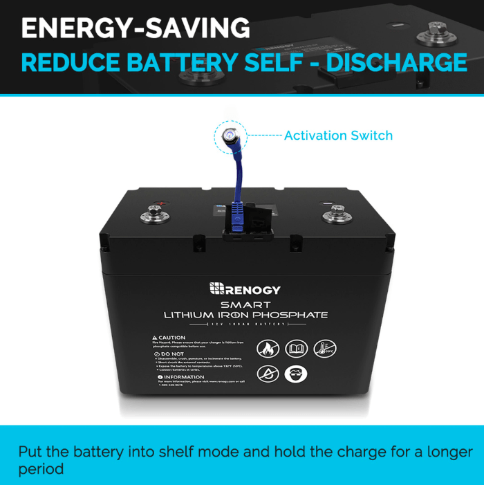 Renogy 12V 100AH Smart LiFePO4 Battery | Solar Battery