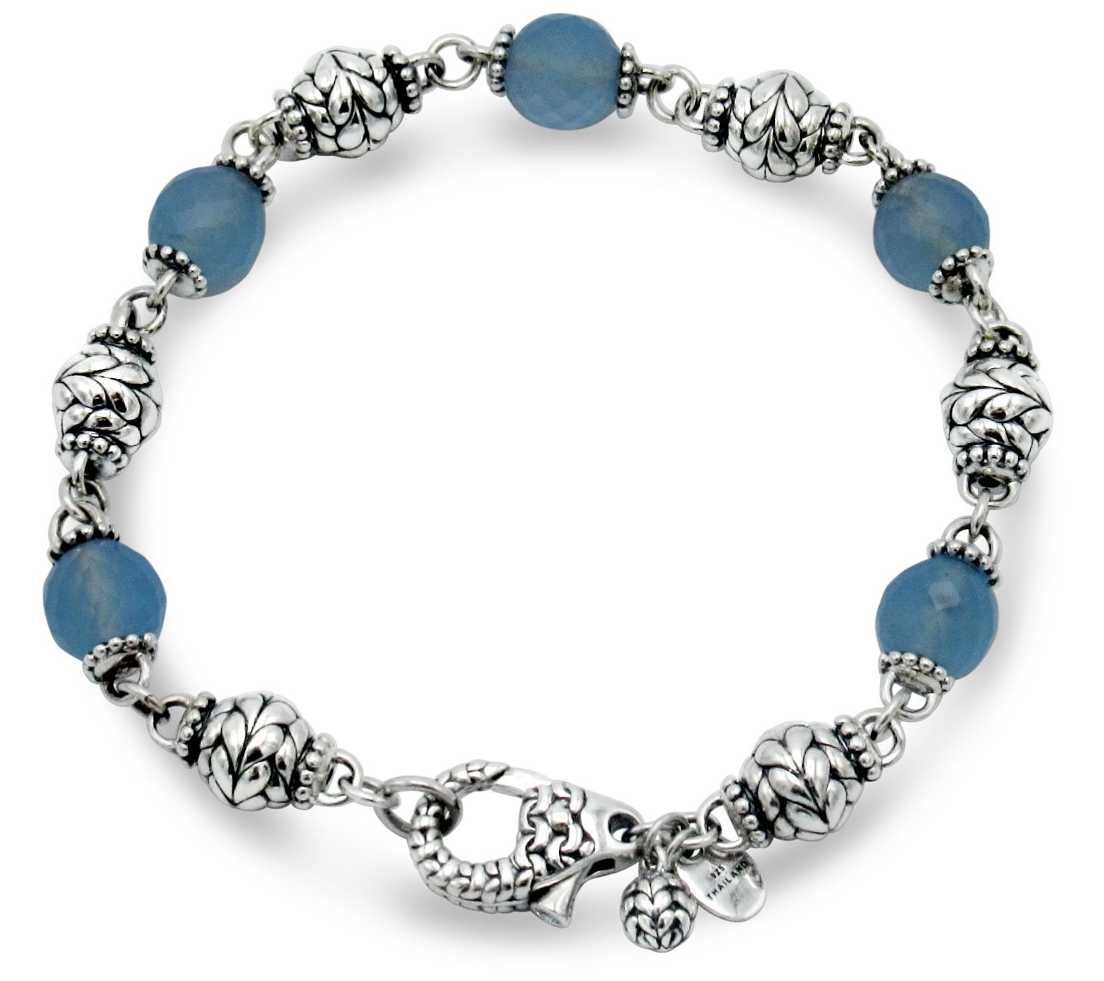 Tiffany Kay Studio Sterling Blue Chalcedony Bead Bracelet