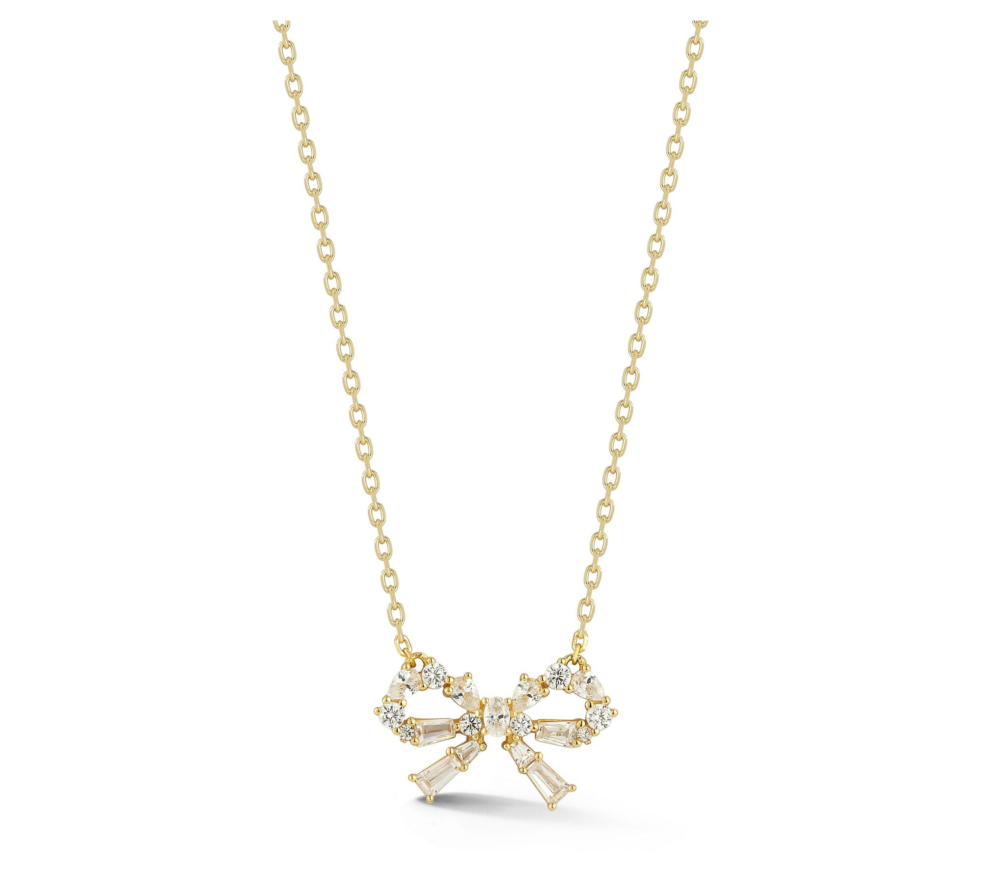 Rachel Zoe Pave Open Bow Necklace, Sterling