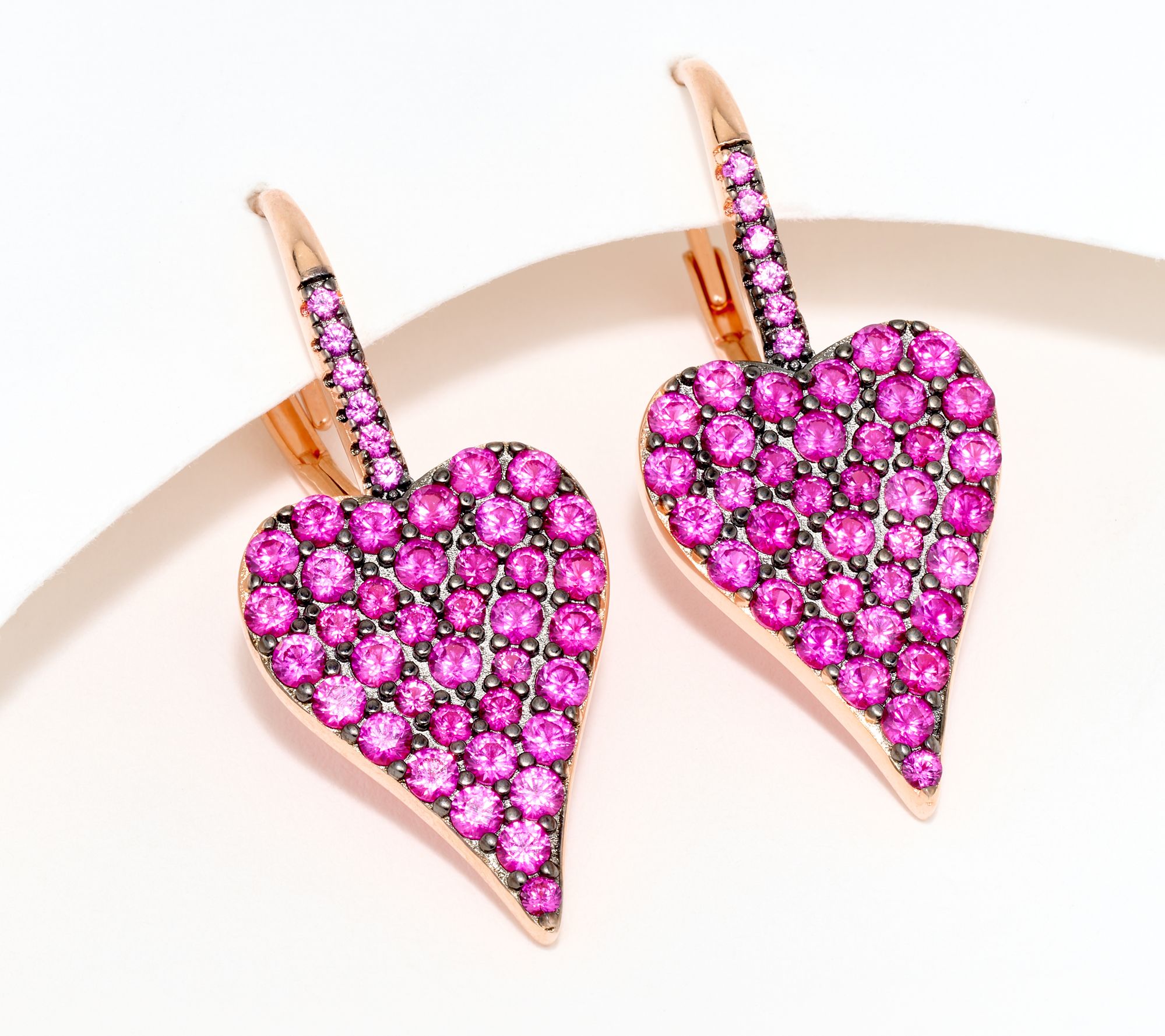 Diamonique x Jennifer Miller Pave Heart Earrings, Sterling Silver