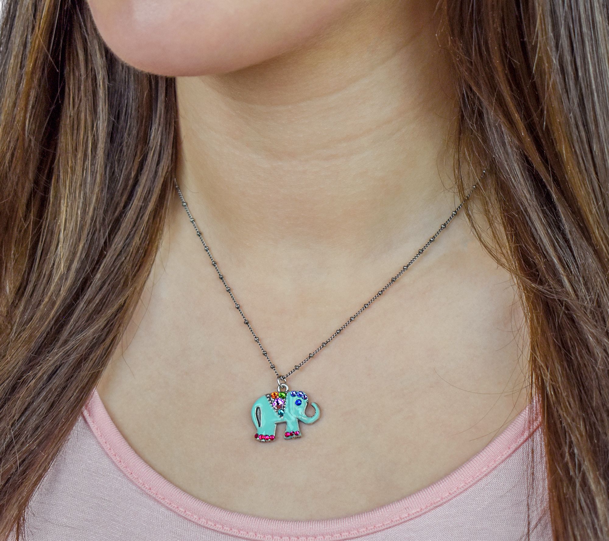 Anne Koplik Elephant Pendant Necklace
