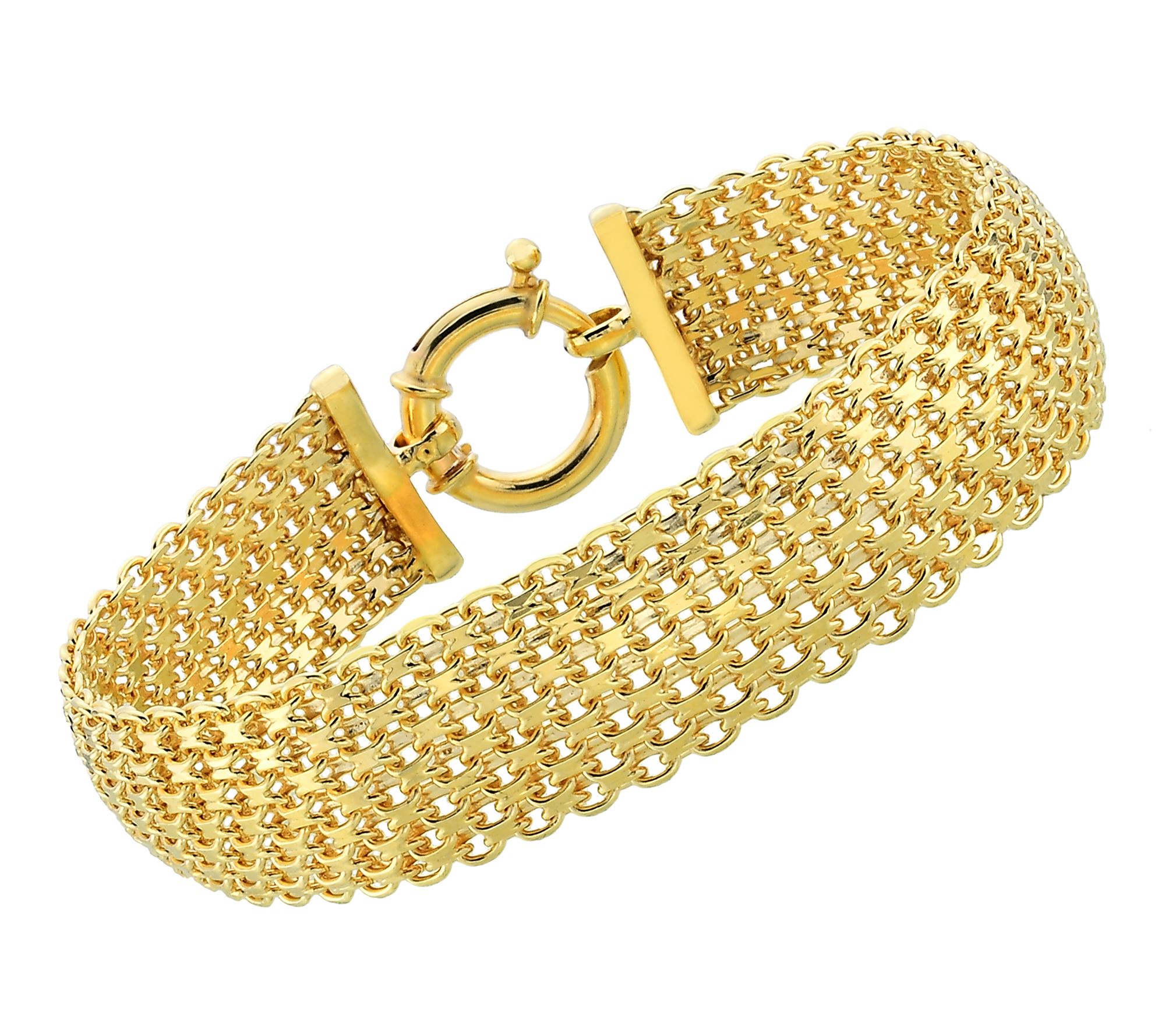 Silver Style Bold Domed Tapestry Design Bracelet, Sterling